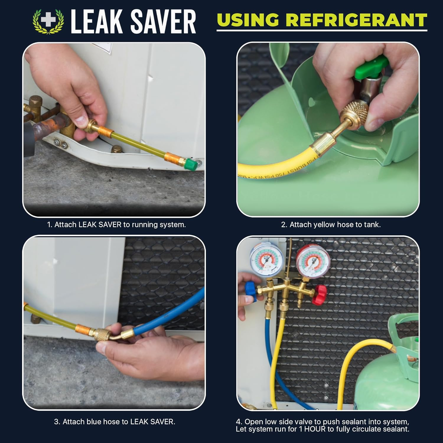 Leak Saver Direct Inject AC Leak Sealer Small System | AC Stop Leak for Most HVAC Systems up to 1 Ton | Works with All Systems & AC Refrigerants | Made in the USA image number 3
