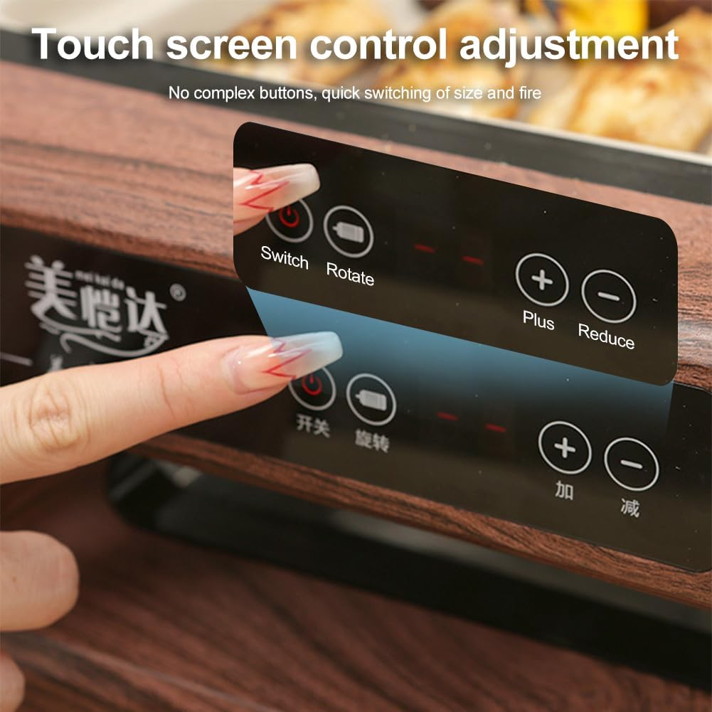 Indoor Smokeless Grill, 1800W Commercial Automatic Electric Grill Barbecue Oven Grills with Non-Stick Baking Pan Suitable BBQ Equipment for Indoor and Outdoor Camping image number 2