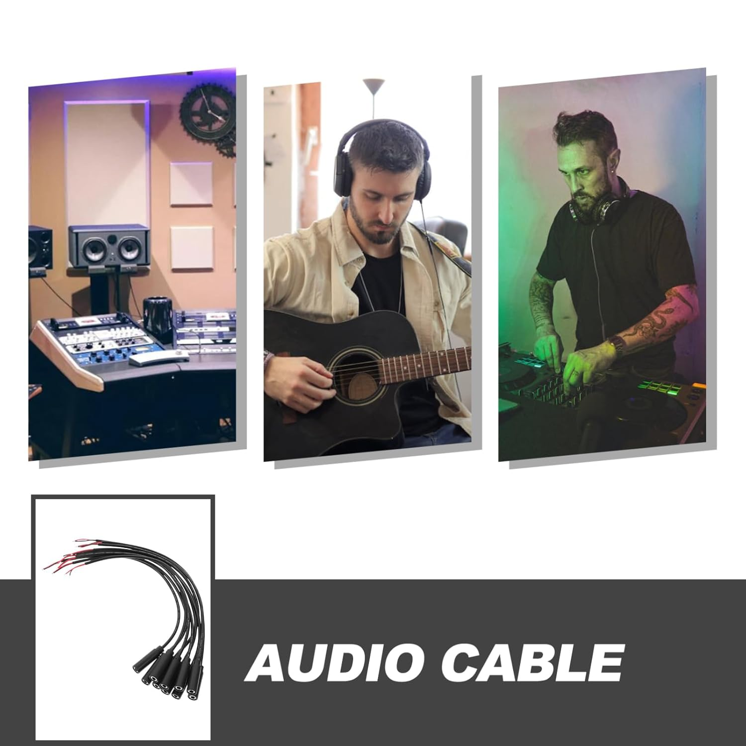 Balacoo 10 Pack 3.5Mm Female Plug to Bare Wire Audio Cable, Mono 3.5Mm Jack Connector, Ideal for Headphones, Speakers, Microphones, Black image number 2