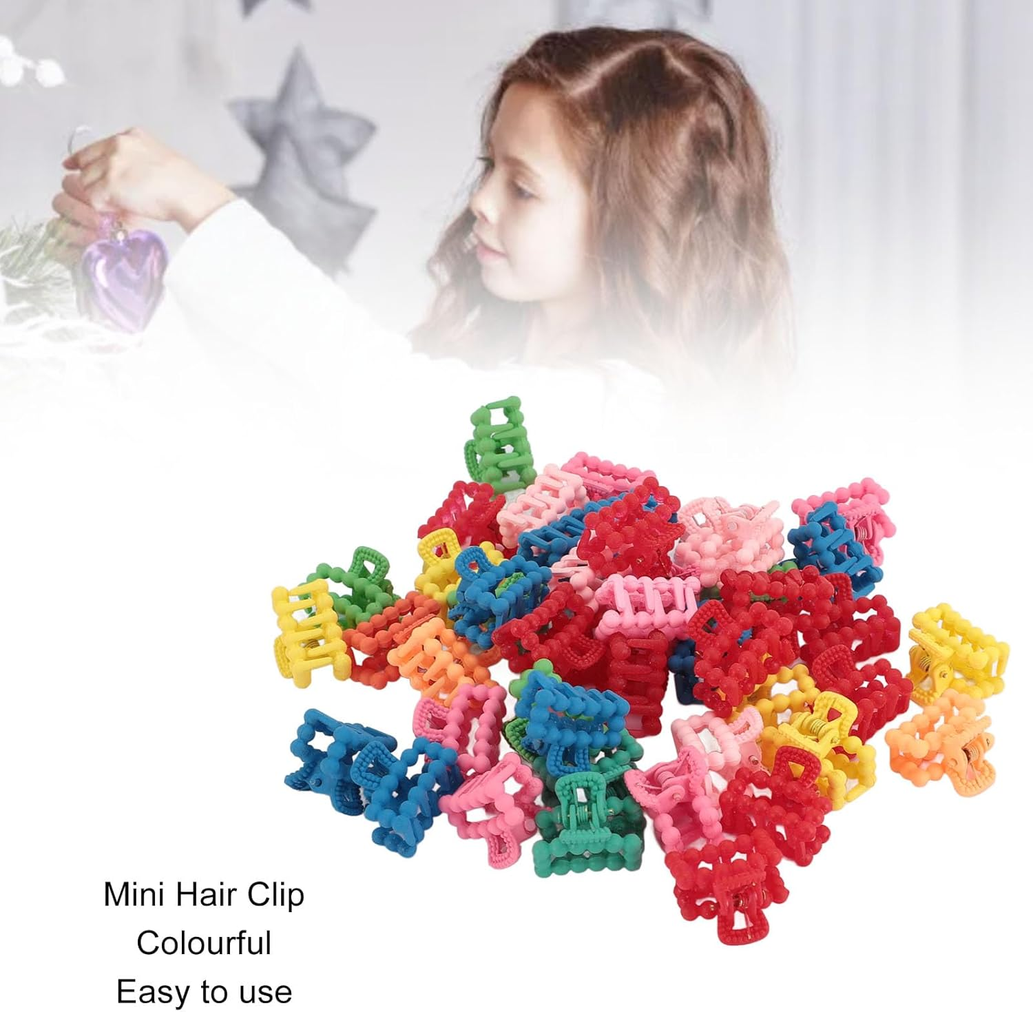 100Pcs Plastic Cute Tiny Hair Claw Clip Hat, Shaped Colorful Hair Accessories Small Hair Clip, Present for Girls for Busy Mornings or Quick Hair Touch Ups image number 2