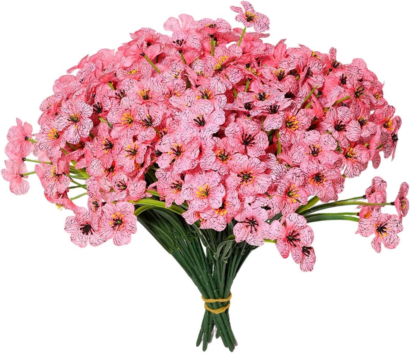 Kyeeadiy Artificial Flowers in Potted 18 Stems Indoor Decoration, Artificial Violets Maintenance Free for Home, Office, Wedding (Pastel Colors)