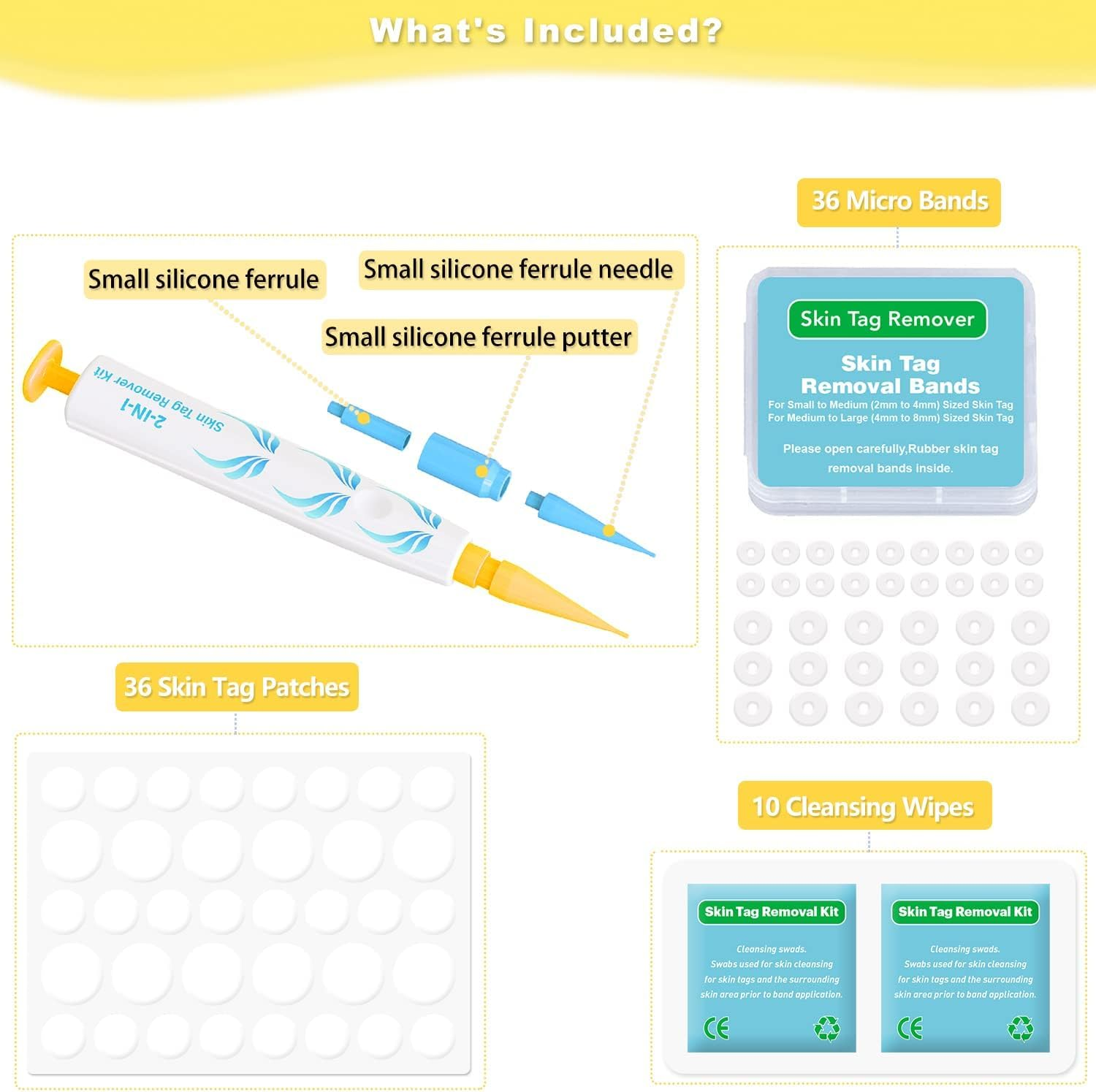 2-IN-1 Skin Tag Tool for 2-8 Mm Size Skin Tags Painless Skin Tag Removal Kit with 36 Repair Patches and 10 Cleansing Wipes Easy to Use for Most Body Parts image number 4