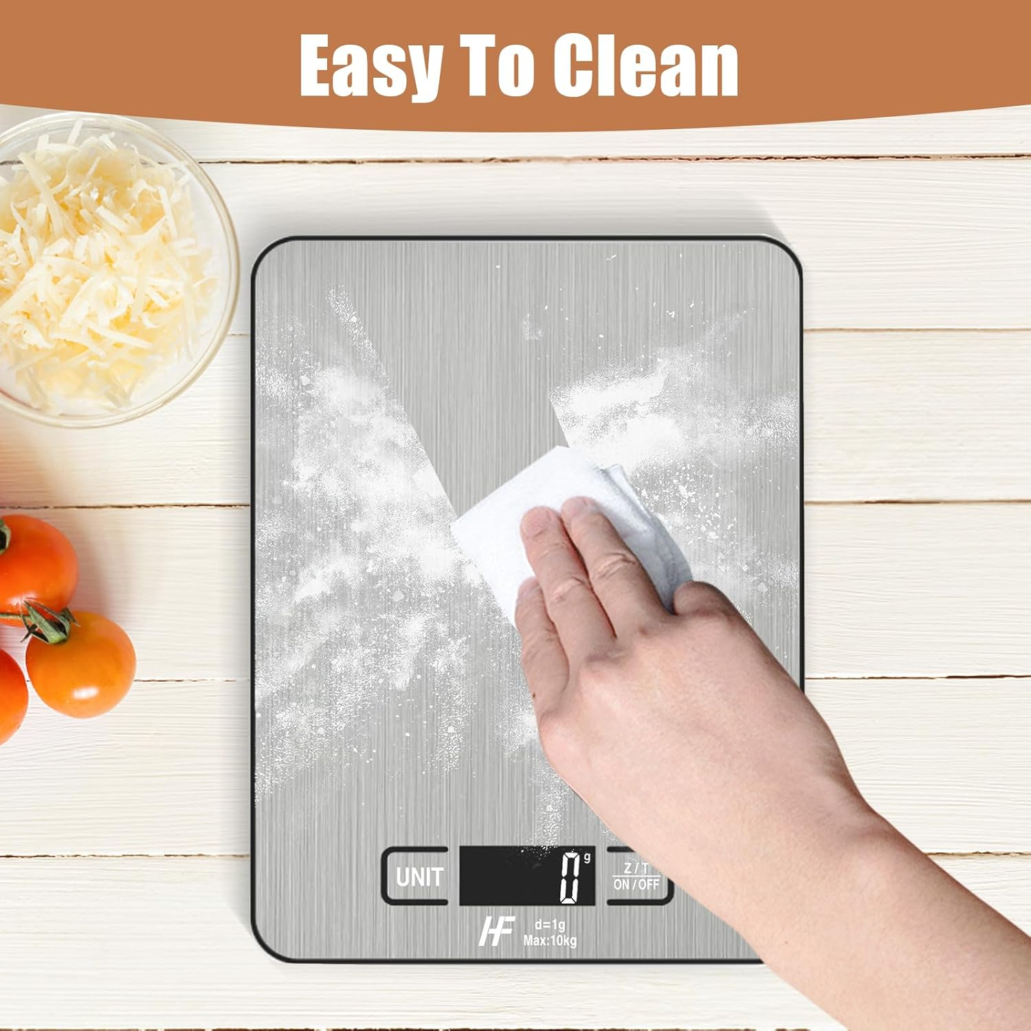 Homefashion 10Kg 1G Digital Kitchen Scales Food Scale Large 23X17Cm Platform Electronic Cooking with Backlit LCD Display Multifunction for Home Office Use image number 2