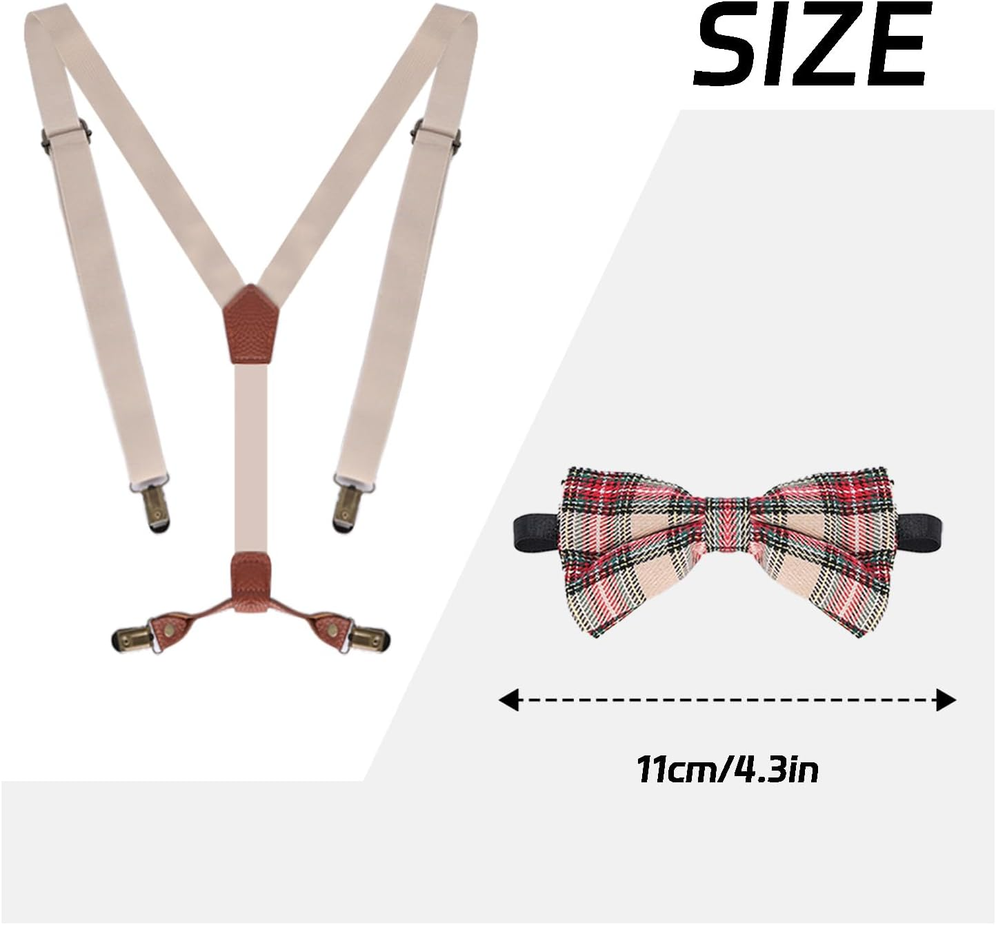 Kids Old Man Costume Set Grandpa Dress up Accessories Kit Glasses Suspenders Bow Tie Mustache Eyebrows Men image number 3