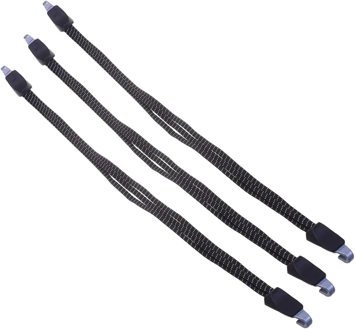 Happyyami 3Pcs Luggage Rope Straps Bungee Cords Hooks Elastic Cord for Secure Cargo Net