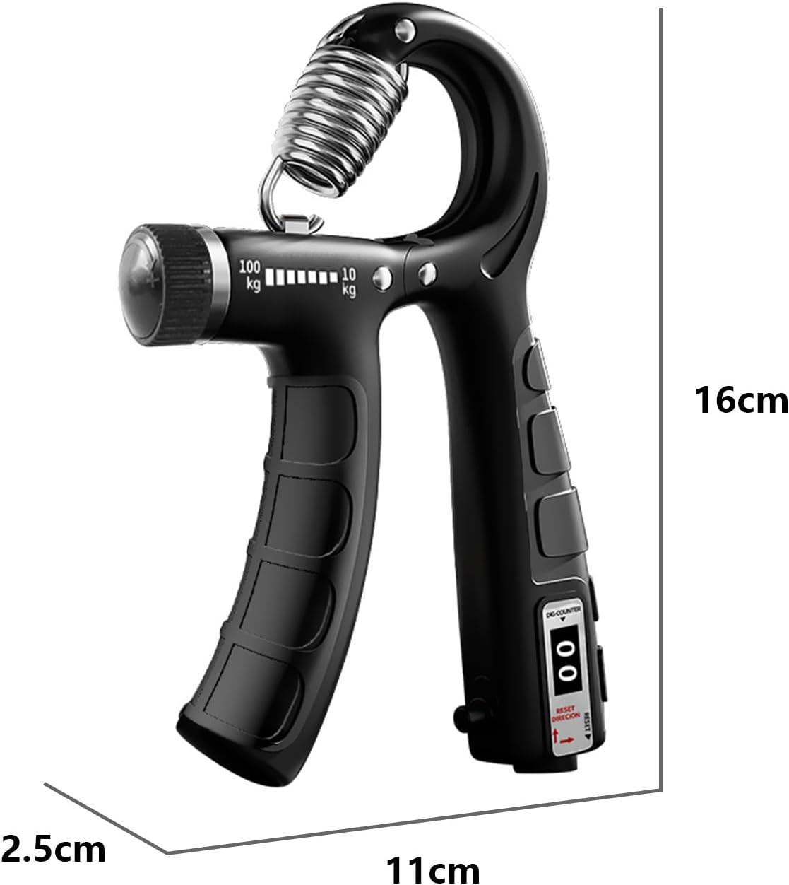 Grip Strength Trainer with 10-100Kg (22-220Lbs), Hand Gripper Strengthener with Counter, Adjustable Resistance Forearm Trainer, Exercise & Fitness Equipment 2 Pcs (Blue) image number 4