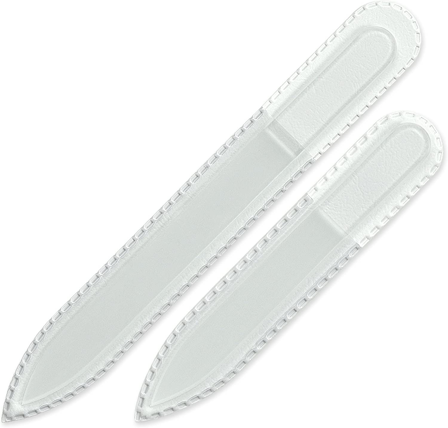 Mont Bleu Set of 2 Czech Glass Nail Files - Genuine Czech Tempered Glass - Handmade Gifts - Double Sided - Etched - Crystal Nail Files for Natural Nails image number 2