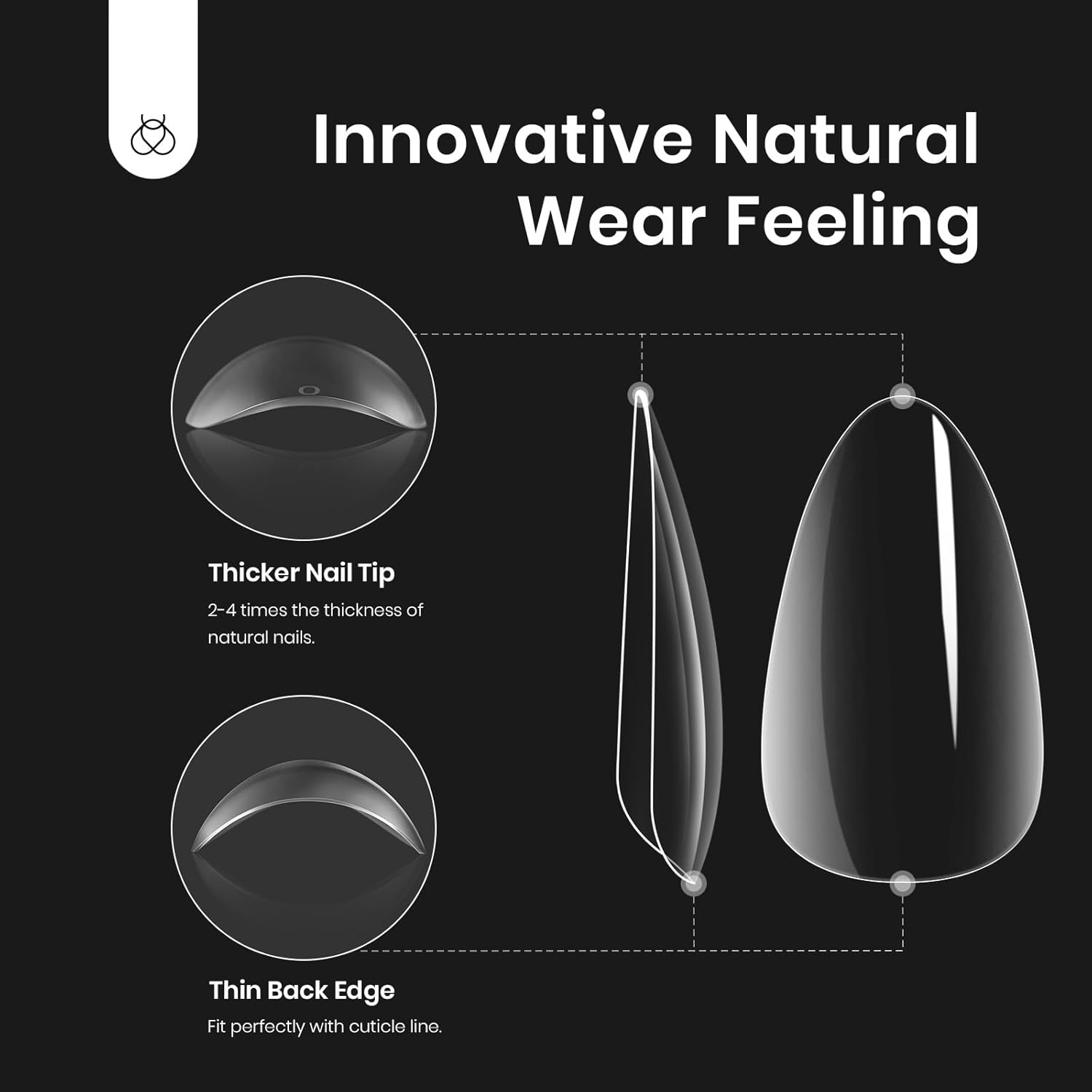 Beetles Gel Nail Kit Almond-500Pcs Gel Nail Kit Easy Nail Extension Set Short Almond Shape 5 in 1 Nail Glue Gel Extension Nail Kit Uv Led Lamp Acrylic False Nail Tips Kit DIY Nails Art for Women image number 3