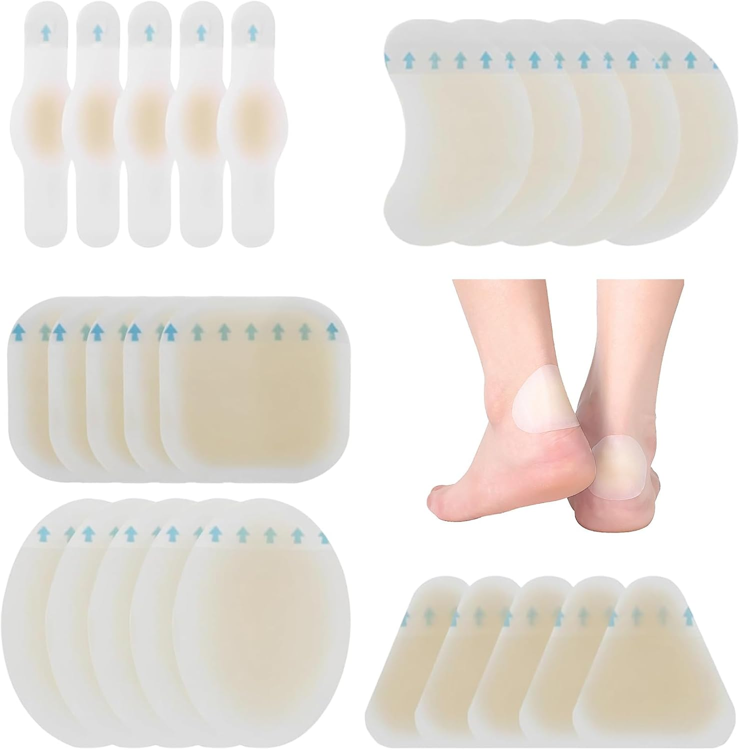 25Pack Blister Band Aid, Invisible Blister Hydrocolloid Bandages, Bandaids, Suitable for Long Distance Walking Heel Protection Products image number 2