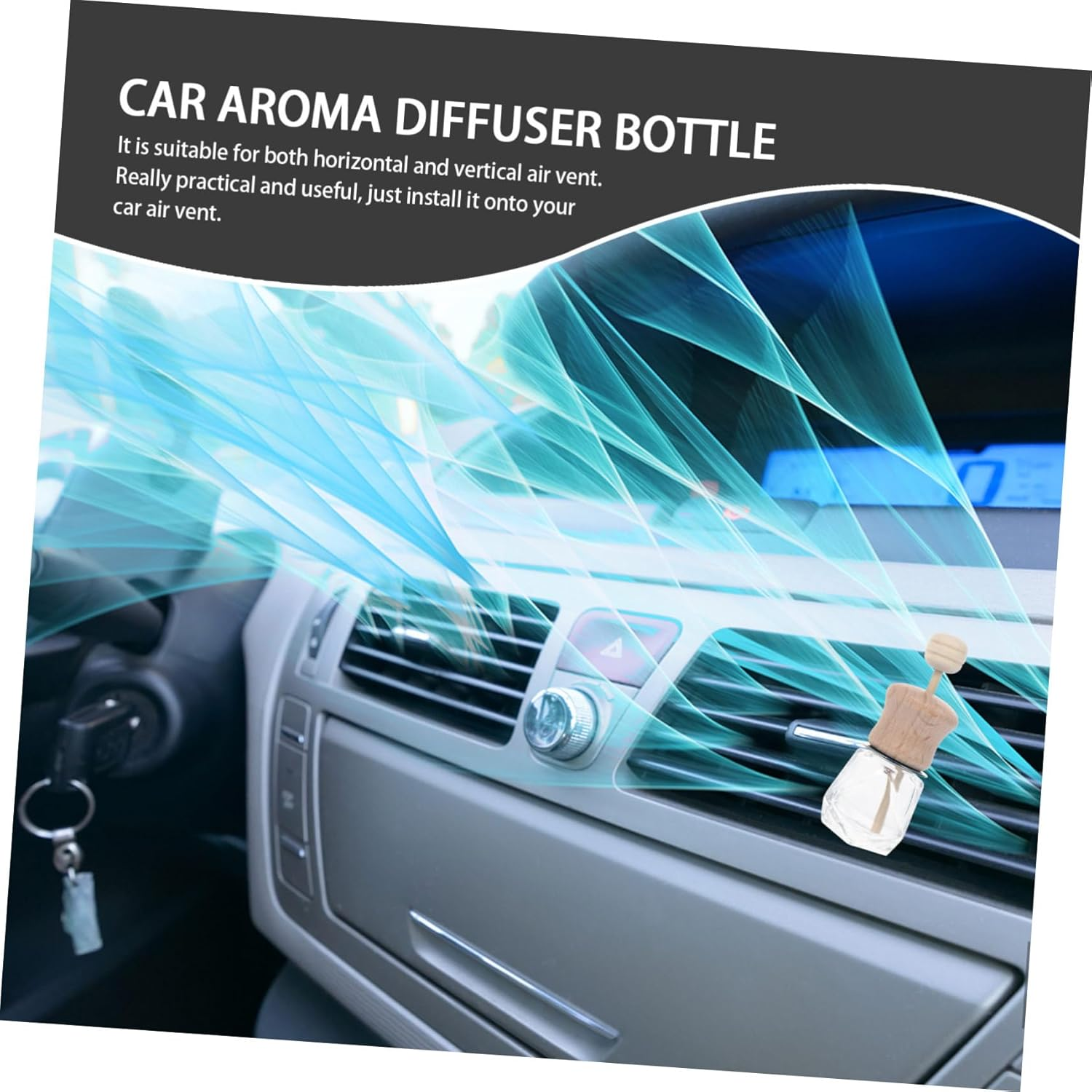 Amosfun 9Pcs Automotive Smart Car Air Freshener Car Air Vent Aromatherapy Diffuser Essential Oil Perfume Bottle Aroma Bottle image number 4