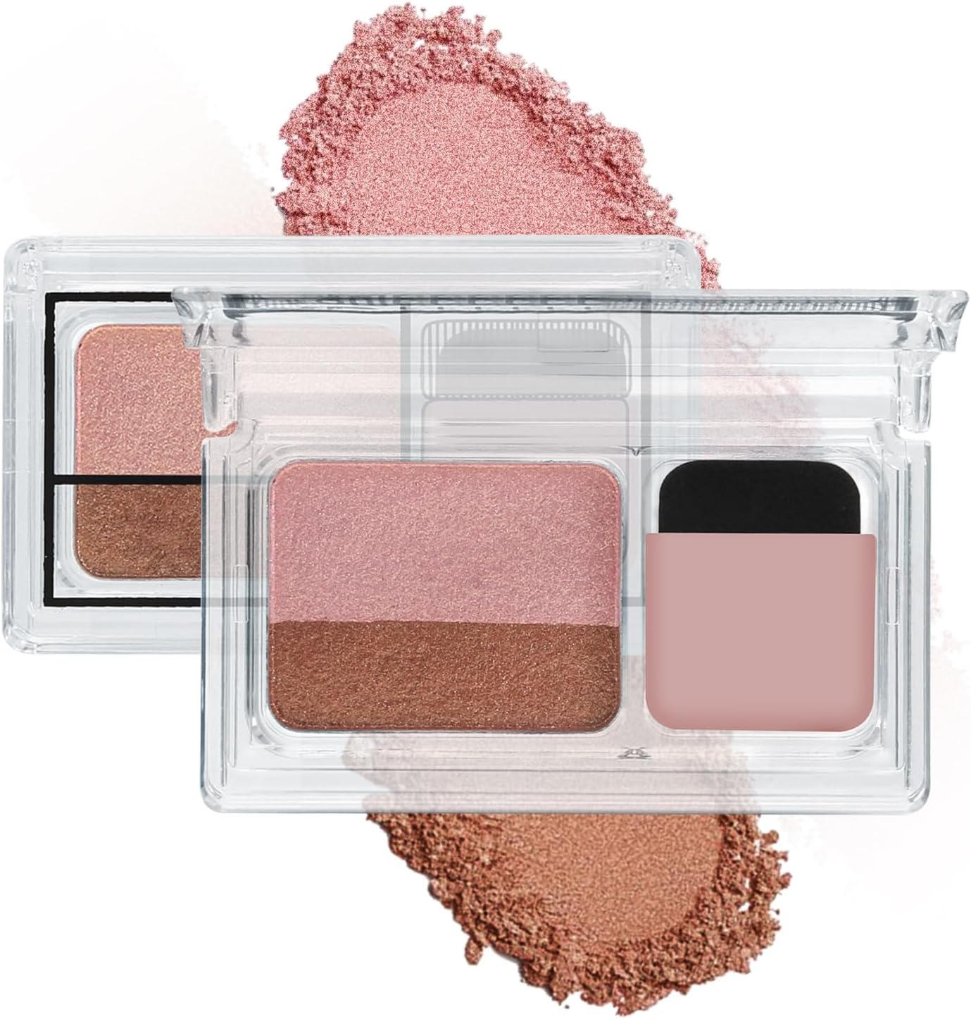 Apooliy Dual-Color Eyeshadow Palette with Applicator,Waterproof Eye Shadow,Shimmer Eye Makeup Palette,Long Lasting image number 4