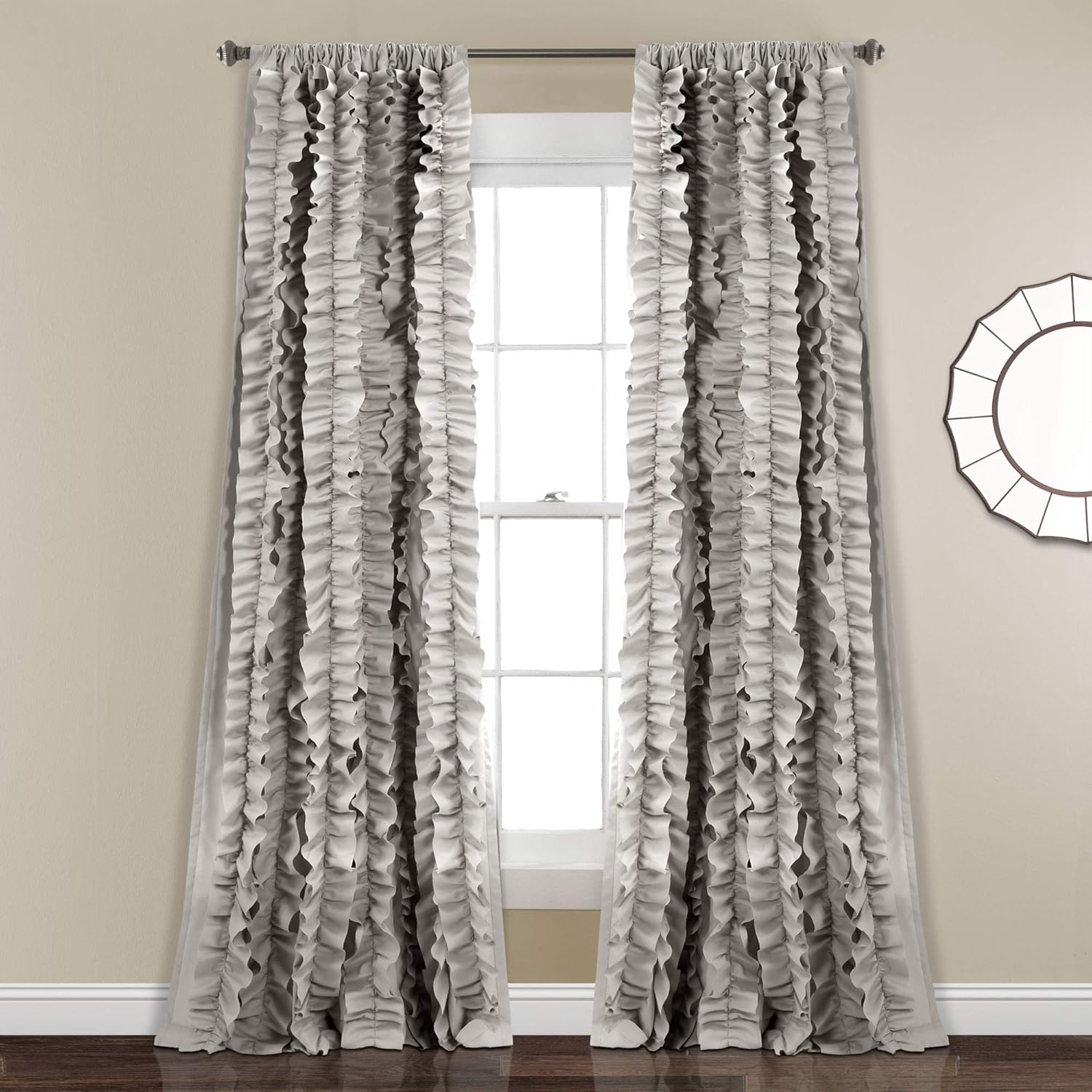 Lush Decor Belle Window Curtain Panel, Ivory, 1 Panel