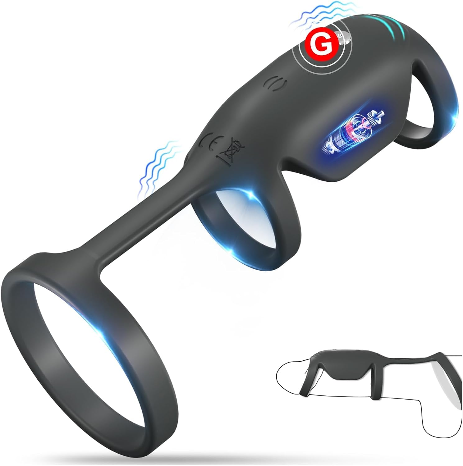 Vibrating Penis Sleeve Cock Ring, Penis Ring Vibrator Extender for G Spot Stimulation, Couples Adult Sex Toys for Men Women, Enhancer Sleeve Male Couple Sex Toy for Men image number 5