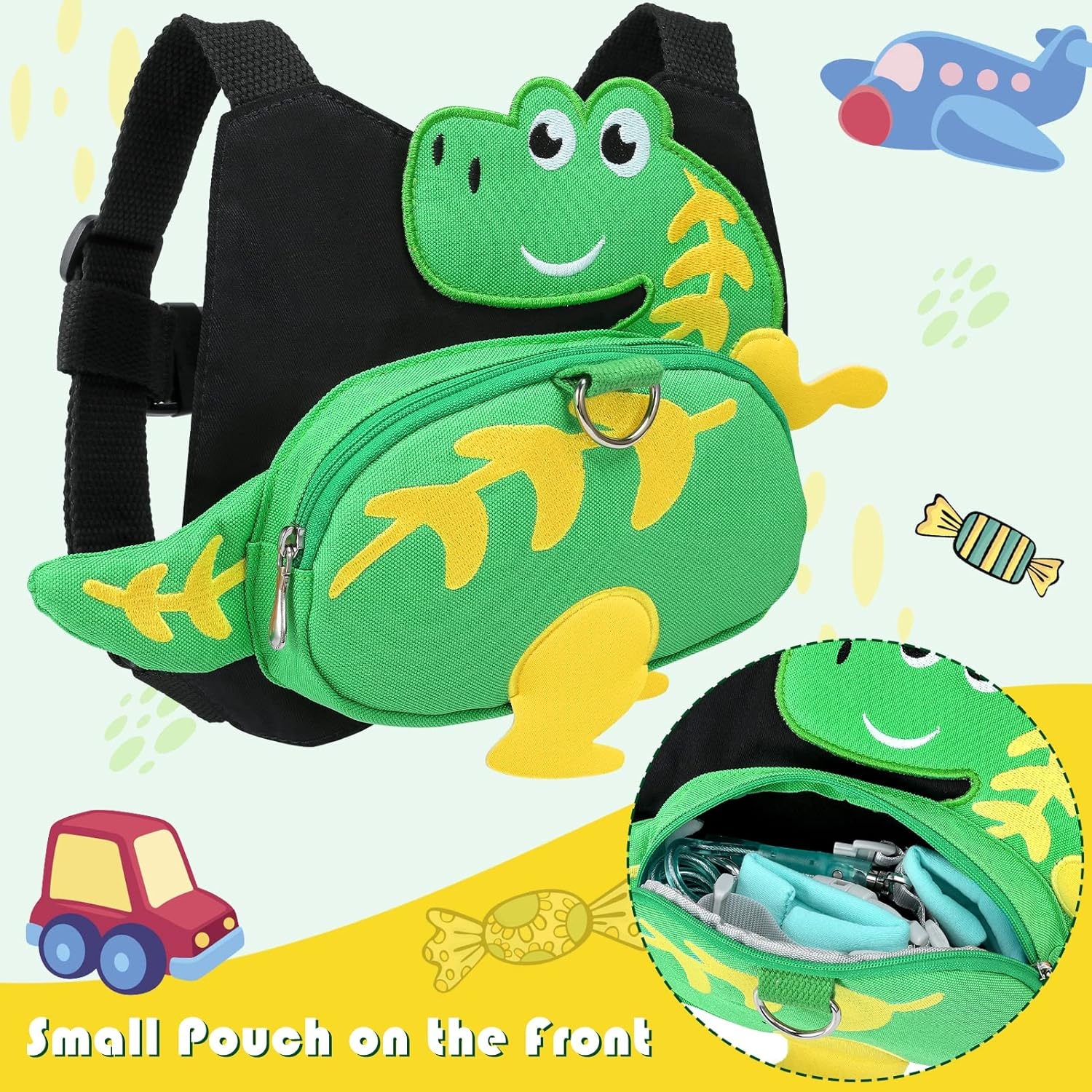 Blisstime 4 in 1 Toddler Harness with Leash & Toddler Wrist Leash, Kids Backpack Leash for Toddlers 1-3, Toddler Leash Toddler Safety Harness with anti Lost Wrist Link image number 2