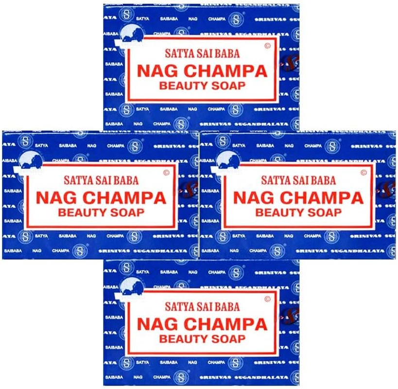 Satya Nag Champa: Sai Baba Natural Soap, Large, 150 G, 5 Oz, 4 Piece image number 1