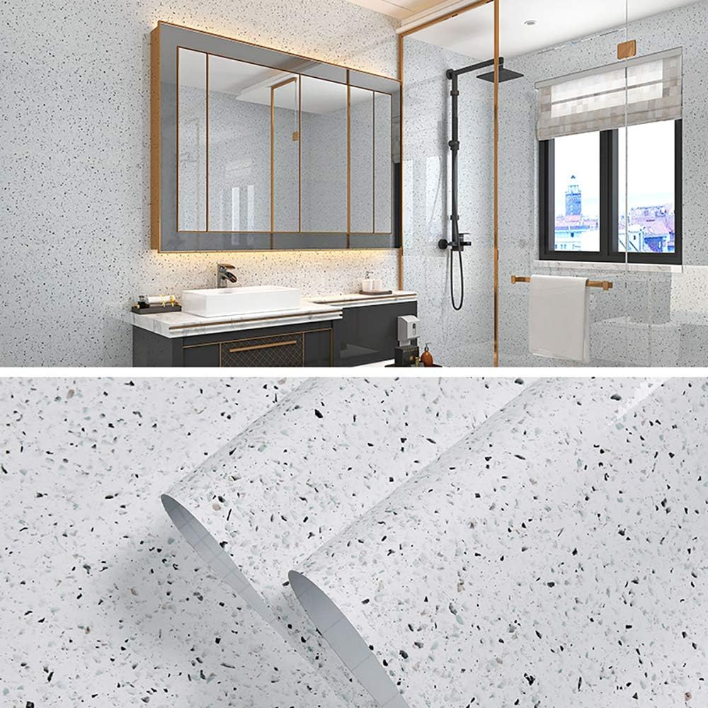 Glossy Marble Contact Paper for Countertop Marble Peel and Stick Wallpaper Granite Wallpaper White Marble Sticker Waterproof Marble Self Adhesive Wallpaper Removable15.7&rdquo;&times;118&rdquo; Easy to Install image number 6