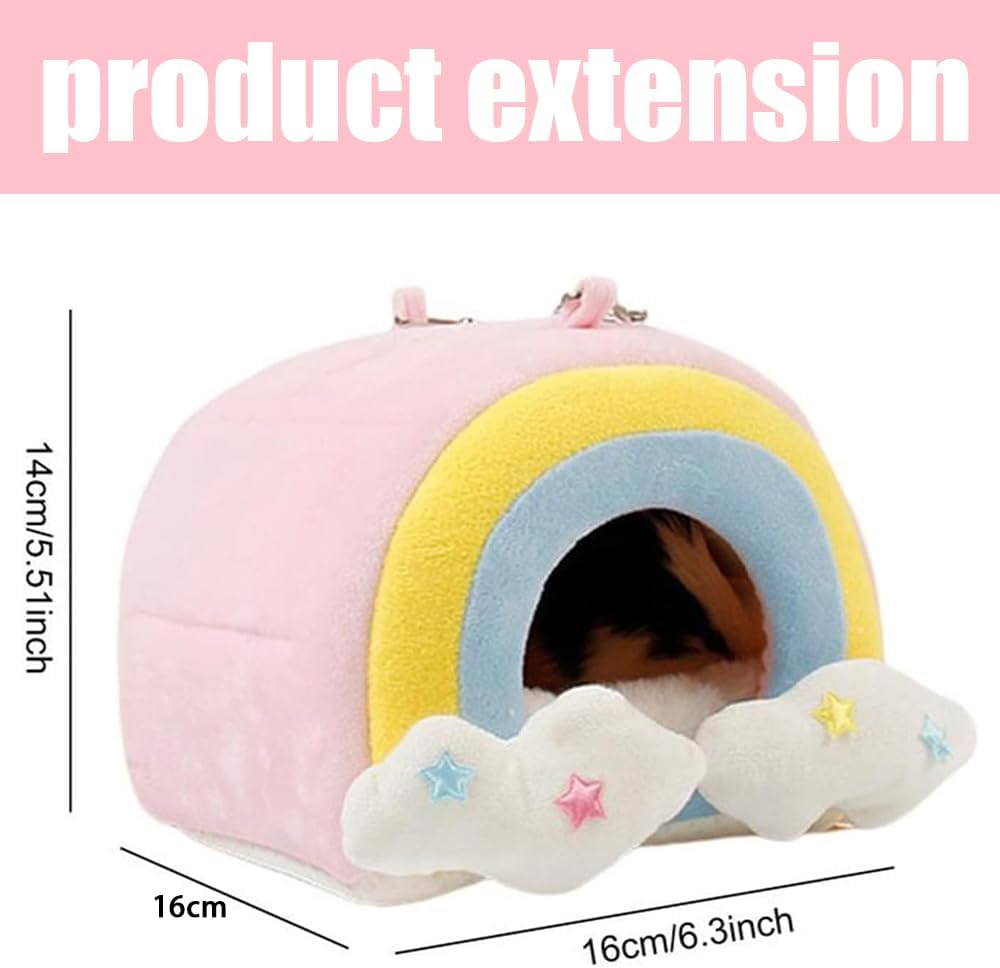 Guinea Pig Bed, Cave Bed Nest Hideout, Warm House Cage Supplies, Small Animal Hideout for Chinchilla, Hamsters, Hedgehog, Machine Washable image number 1