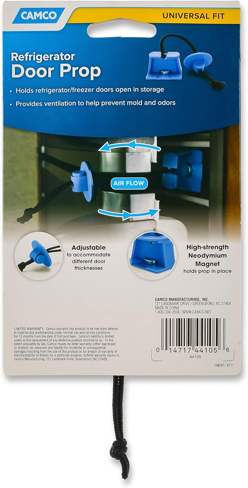 Camco 44105 RV Adjustable Fridge Door Block, Blue image number 2
