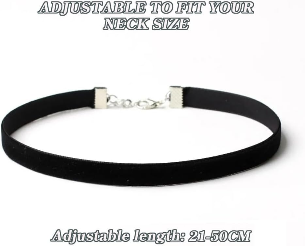 6 Pieces Black Choker Necklace Set for Women,Vintage Lace Tattoo Choker for Womens Girls image number 6