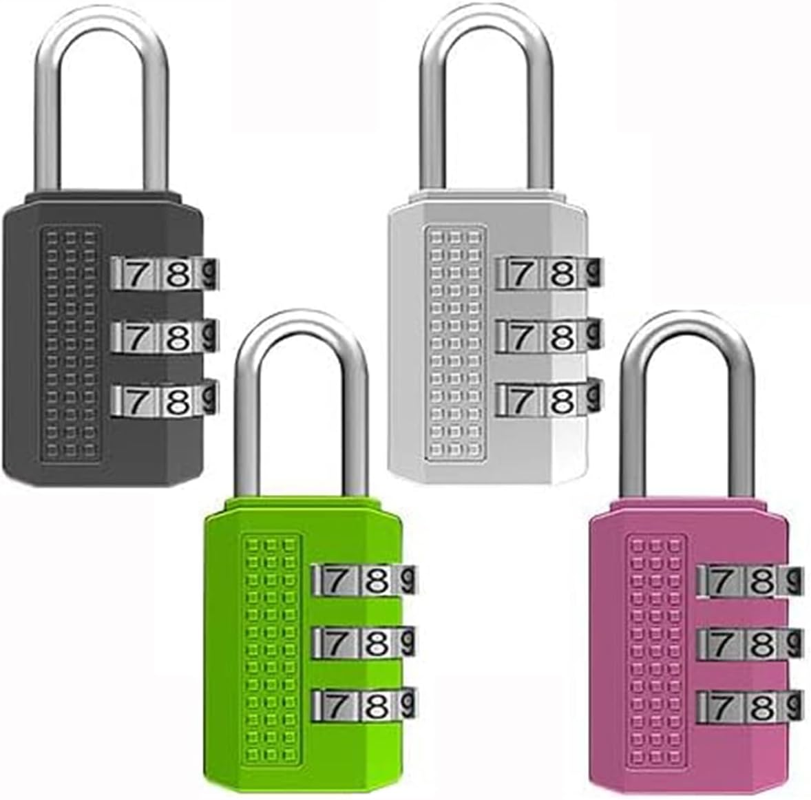 4 Pack Combination Lock for Locker 3 Digit Outdoor Combination Padlock Resettable Luggage Locks Padlock Weatherproof Suitcase Number Lock for Travel Bag Gym Locker Toolbox Suit Case image number 1