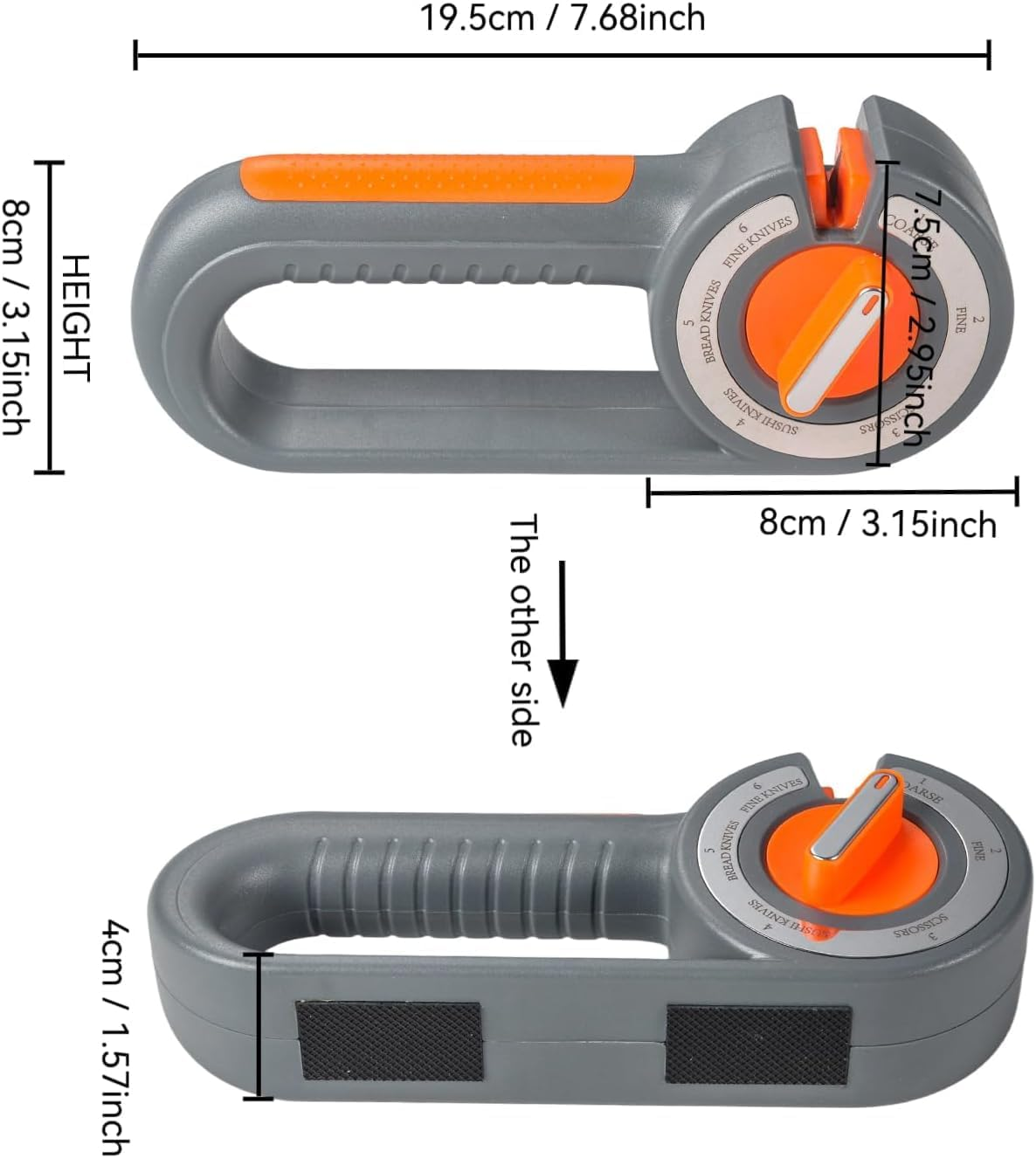 CERULYX 6-In-1 Kitchen Knife Sharpener & Portable Mini Tool Bundle, Manual 3-Stage Sharpening System for Chef Knives & Scissors, Restore & Polish Blades for Home, BBQ & Camping image number 6