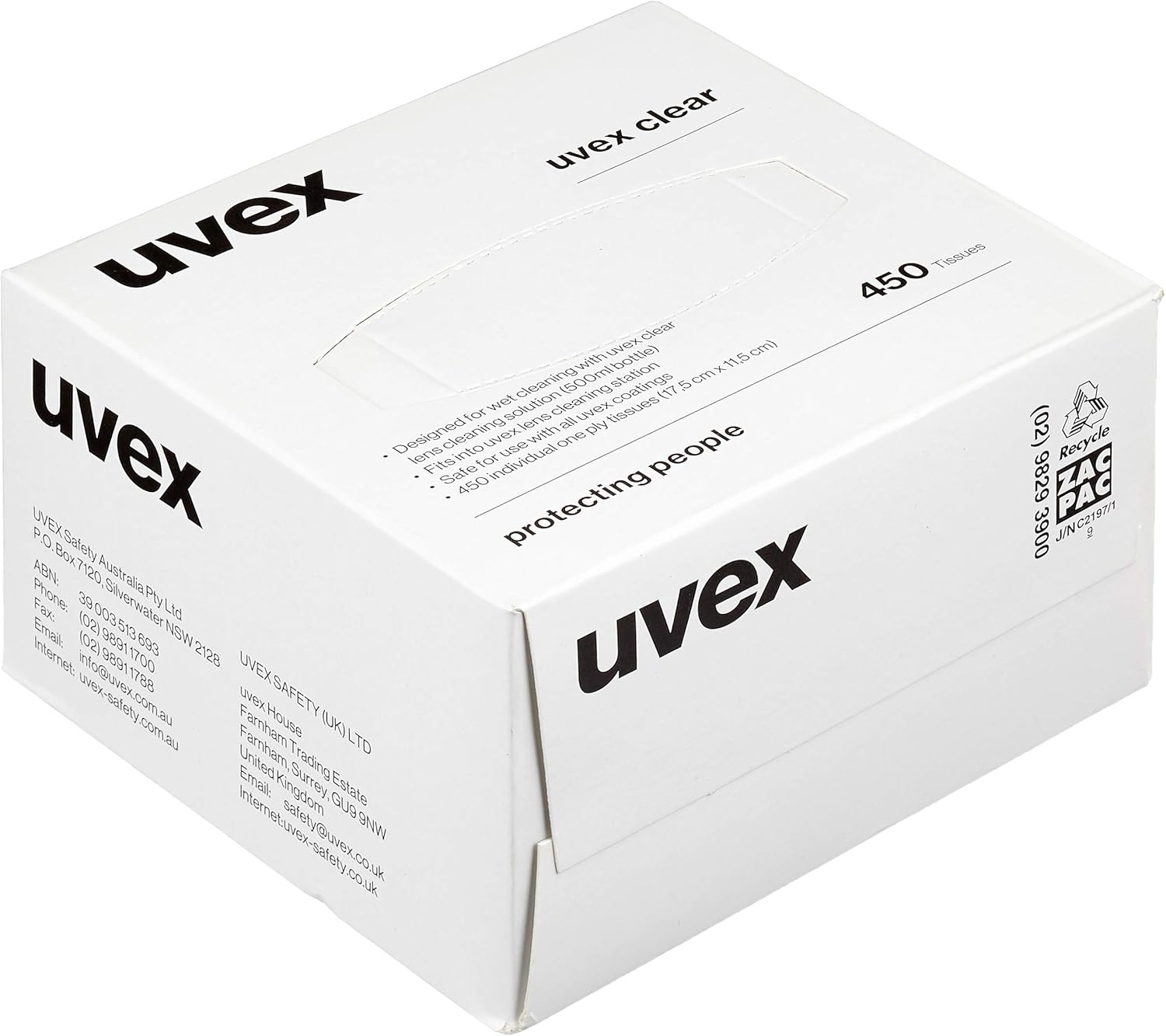 Uvex Clear Lens Cleaning Tissues (Pack of 450) image number 3