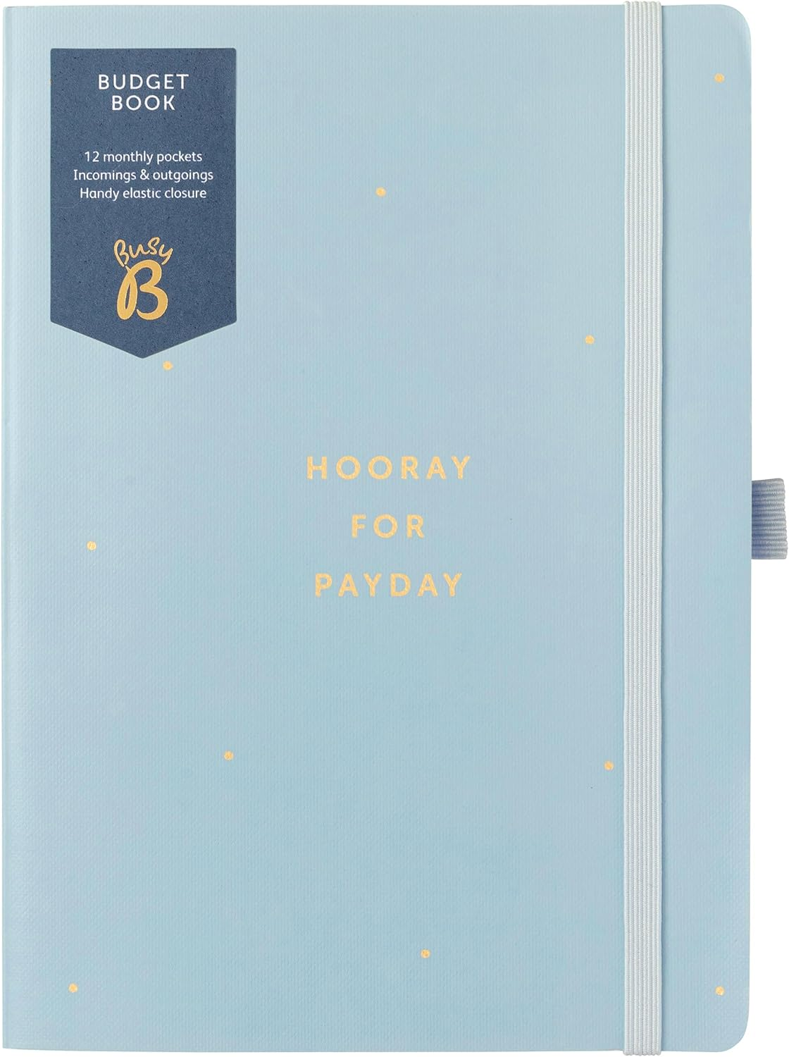 Busy B Budget Book - Cloud Blue - Monthly Budget Planner with Handy Receipt Storage Pockets and Pen Loop image number 3