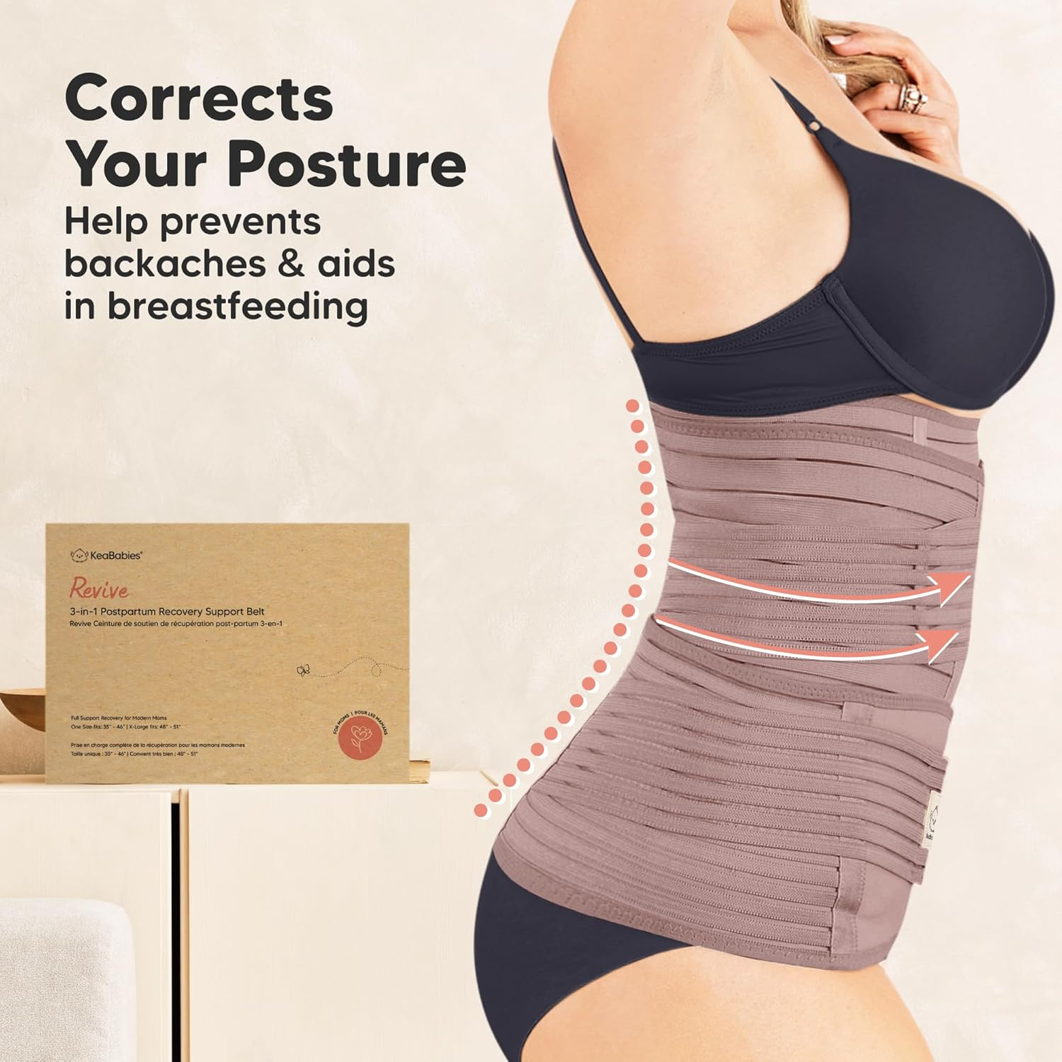 3 in 1 Postpartum Belly Support Recovery Wrap &ndash; Postpartum Belly Band, after Birth Brace, Slimming Girdles, Body Shaper Waist Shapewear, Post Surgery Pregnancy Belly Support Band (Dusty Plum, M/L) image number 1