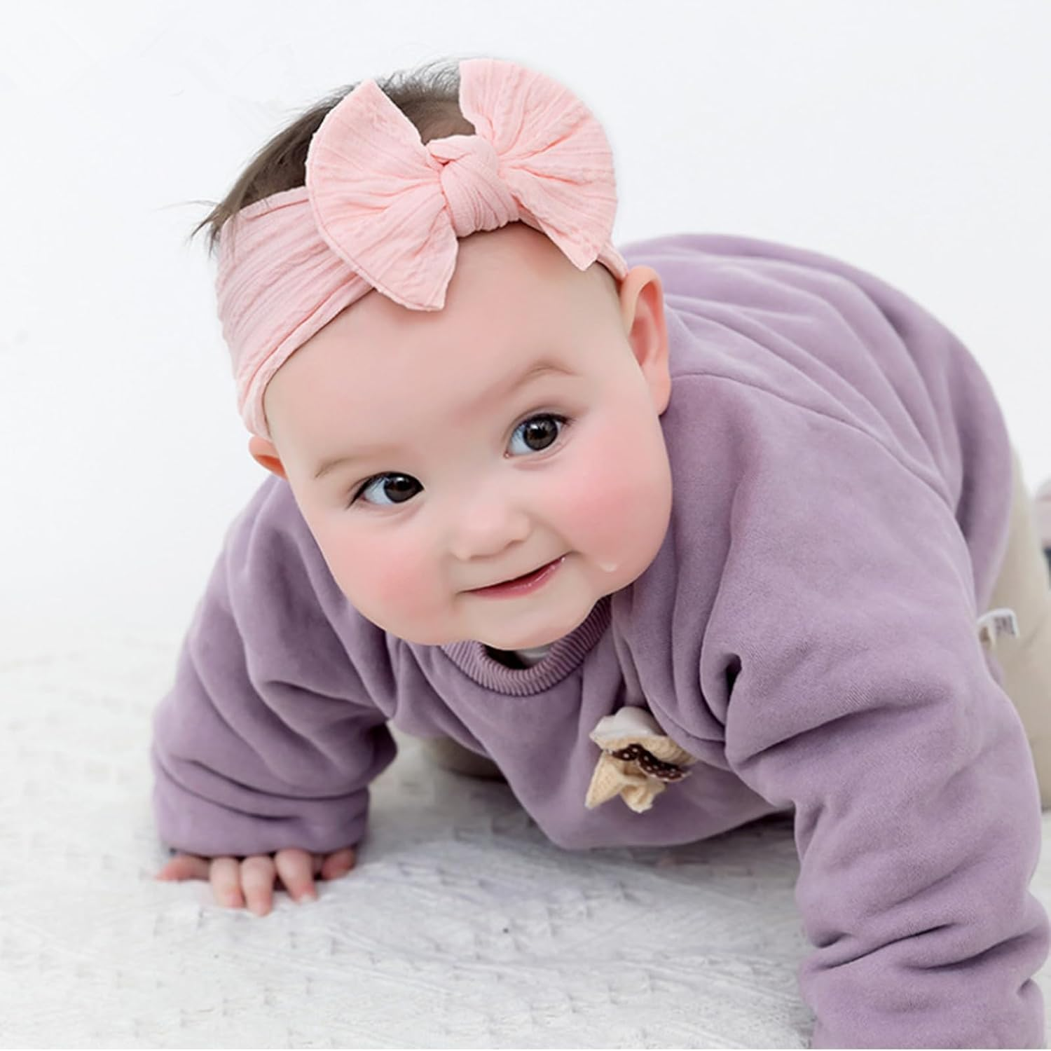 5Pcs Baby Girls Headbands, Elastic Turban Hair Bows Hair Band, Hair Accessories for Infants Newborn, Toddlers and Kids. image number 1