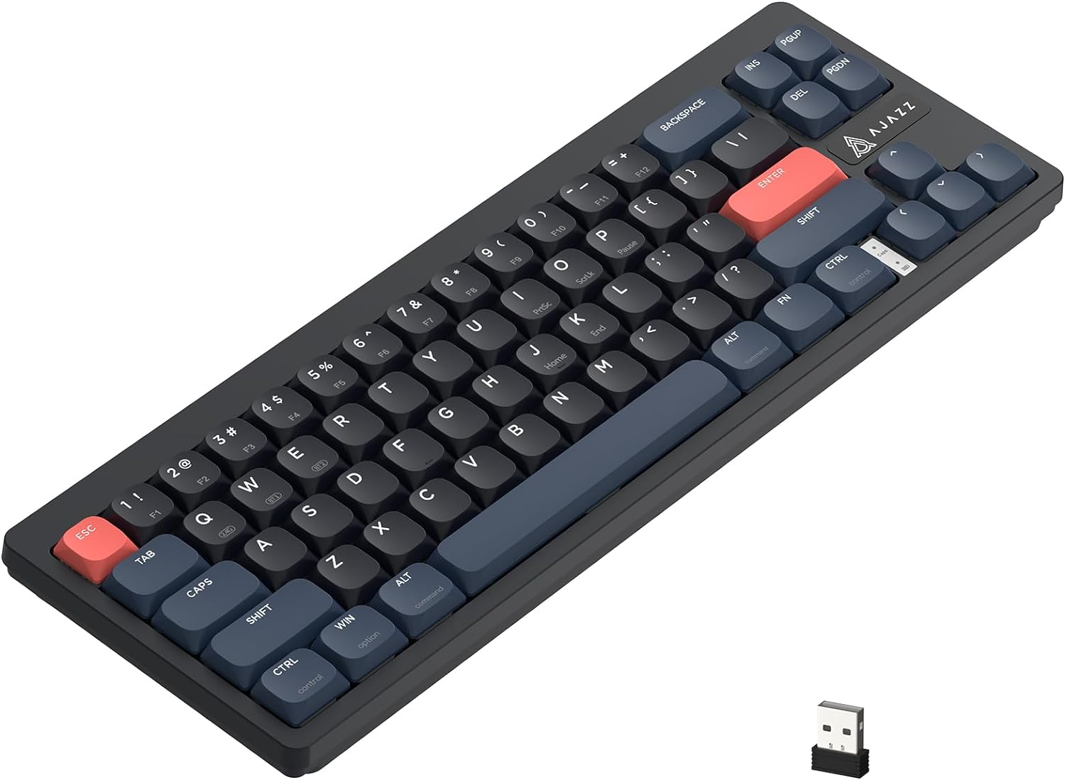 AJAZZ AKL680 Mechanical Keyboard, 68% Low Profile Wireless Keyboard, Ultra-Thin Color Matching Gaming Keyboard, Dual Mode BT5.0 and 2.4G, Anti-Ghosting for PC Laptop Mac