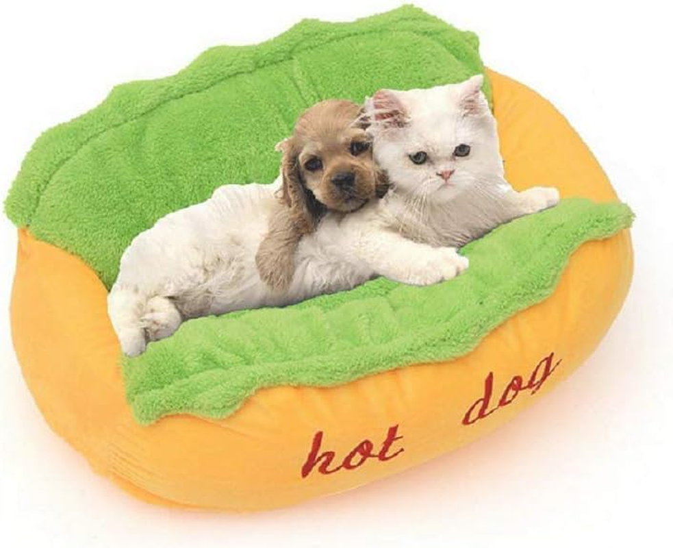 Hot Dog Design Pet Dog Bed,Soft Removable and Washable Pet Mat Dog House Dot Small Pet Animal Small Dog Bed image number 4