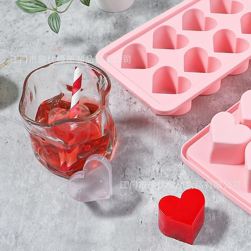Wady 2 Pcs Ice Cube Tray,Heart Mould Star Shape and Star Shape Ice Cube Tray for Candy, Silicone Ice Cube Traychocolate, Jelly, Cocktails, Juice, Whiskey, Reusable (Pink+Bule) image number 6