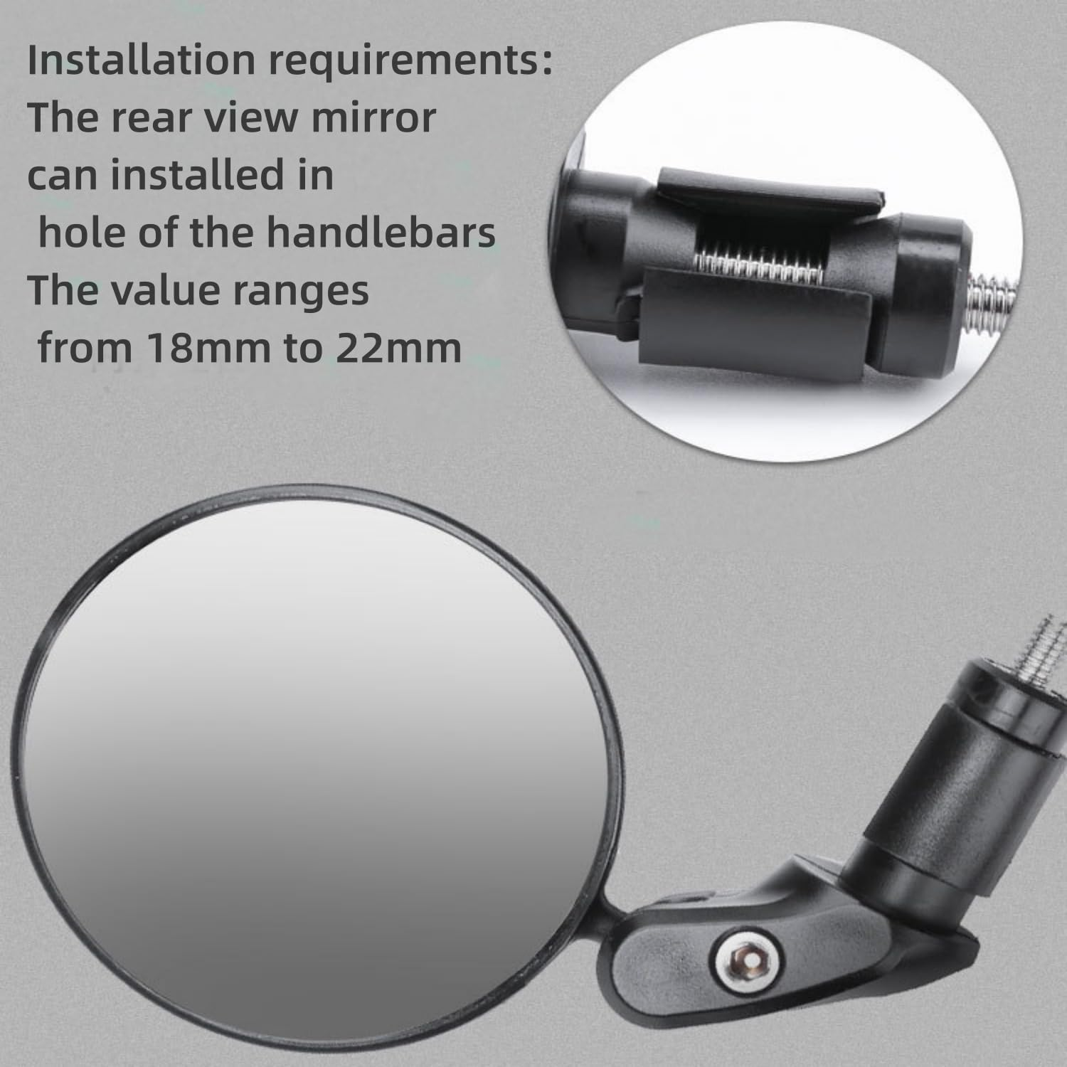 MEZOKUCEL 2 Pieces Bike Mirror 360&deg;Rotation Adjustable Wide Angle Mirror HD Safety Bicycle Mirror Universal Bicycle Convex Mirror Safe Rear View Cycling Mirror for Mountain Road Bikes MTB image number 5