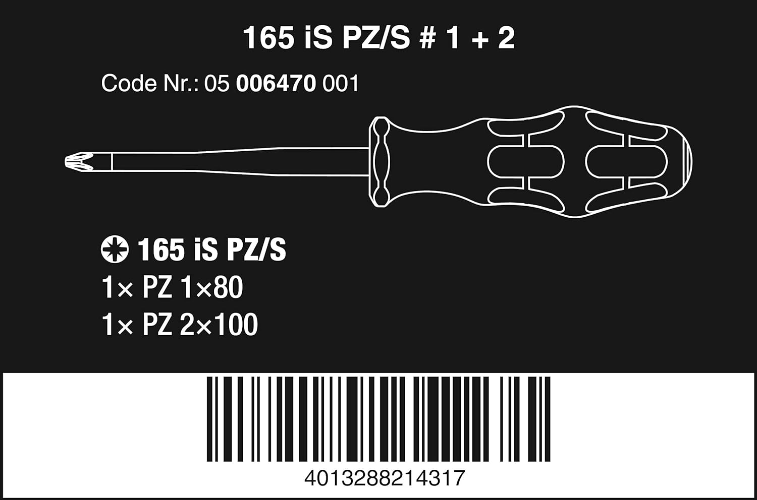 Wera 165 Is PZ/S 1 + 2 Screwdriver 2-Pieces Set - One Size image number 7
