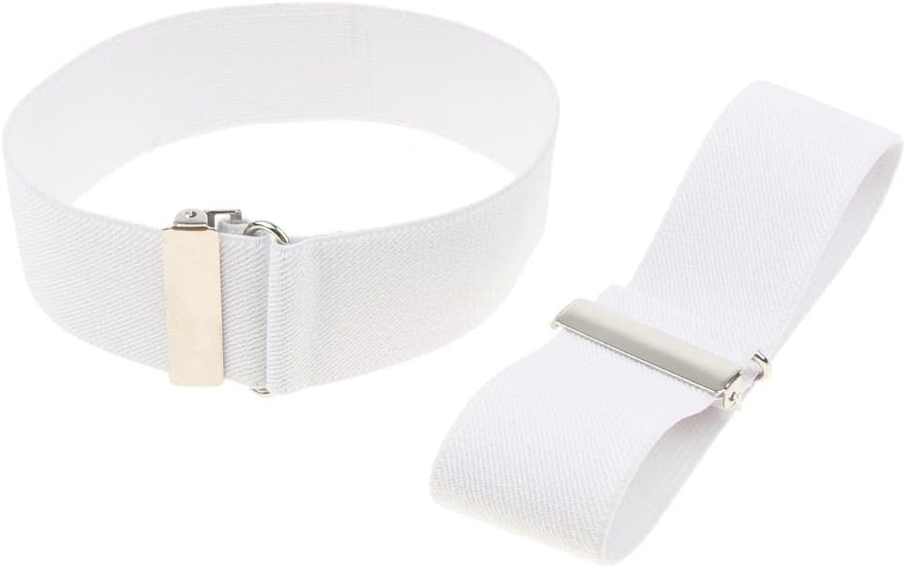 Dolity Adjustable Elastic Shirt Sleeves Garter Holder Sock Stocking Garter for Men - White, as Described