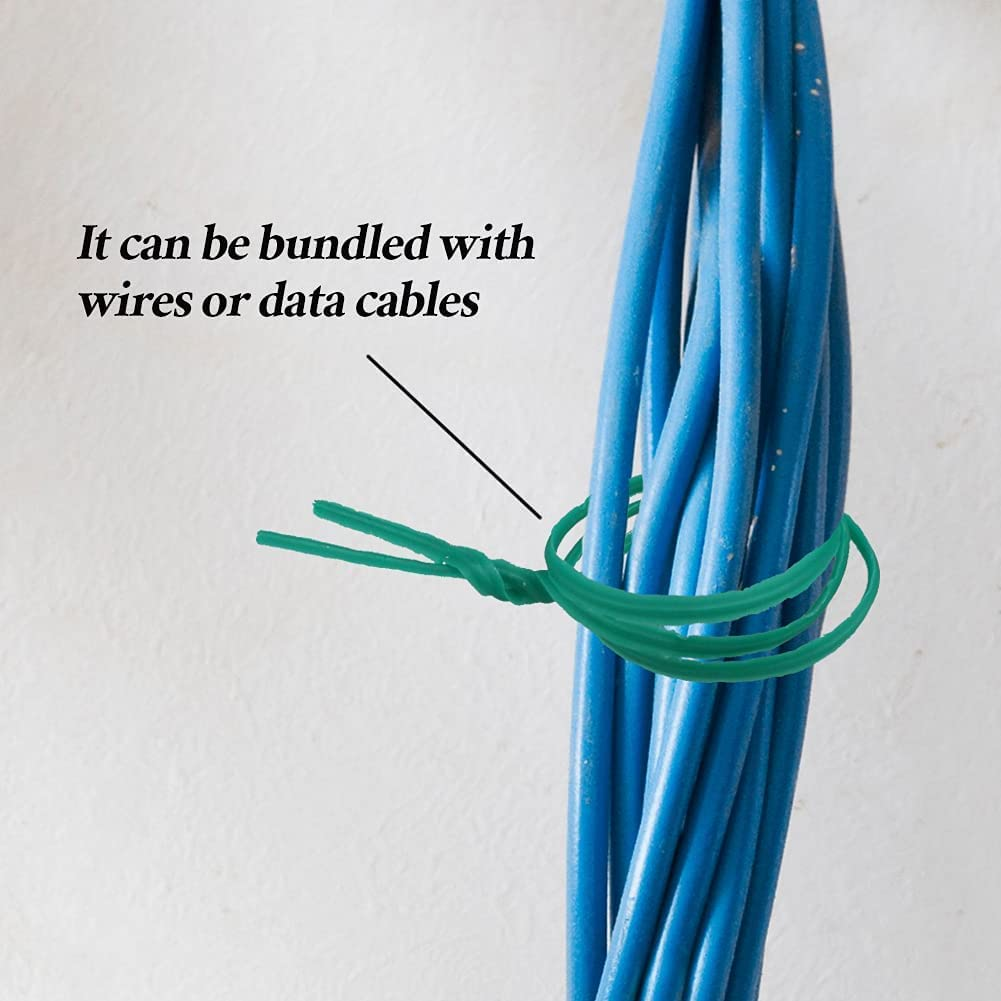200M Twist Tie Sturdy Plastic Green Garden Plant Twist Tie Multi-Use for Secure Vines/Plants, 4 Pack Total 200M Green Garden Ties with Cutter for Gardening and Office Organization image number 4