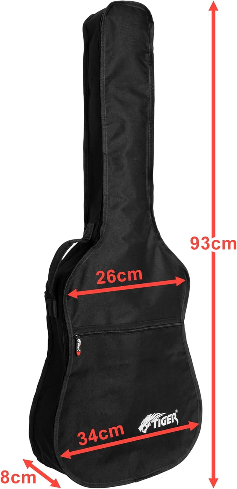 TIGER GGB7 Classical Guitar Bag, Length 93Cm, Depth 8Cm, Upper Bout 26 Cm, Lower Bout 34 Cm &ndash; 3/4 Size image number 5