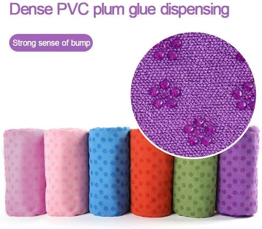 Non-Slip Yoga Towel Mat Fitness Gym Microfiber Blanket, Super Absorbent, 72"X25" - Light Purple image number 3