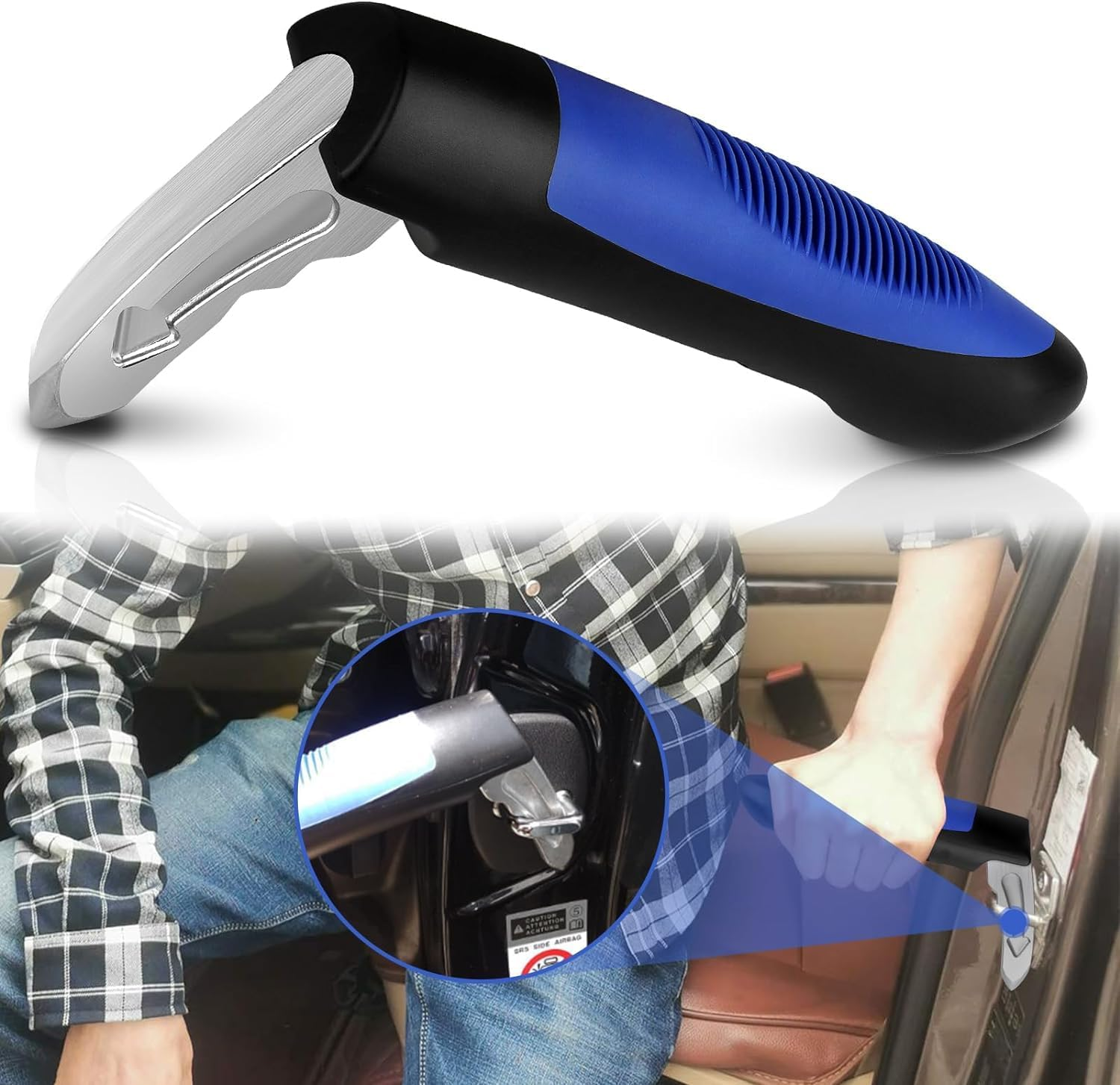 Car Door Handle Assist for Elderly Car Handle Assist Portable Vehicle Support Handle for Getting in and Out of Car Car Door Latch Handle with Window Breaker for Seniors and Handicapped image number 6