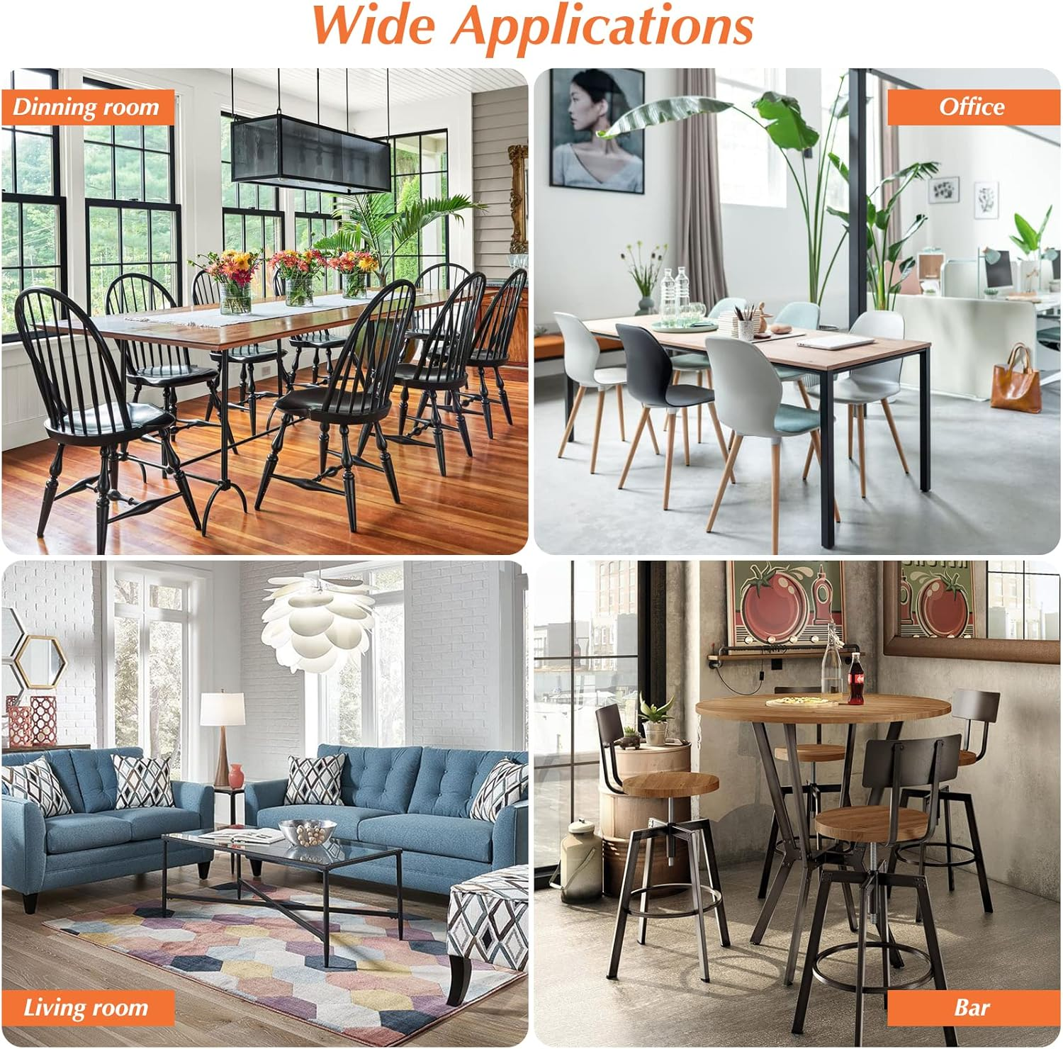 24Pcs Silicone Chair Leg Floor Protectors, Felt Furniture Pads for Hardwood Floors, Rubber Chair Leg Protectors for Hardwood Floors, Chair Leg Caps Chair Leg Covers for Wooden Floors(Clear, Large) image number 7