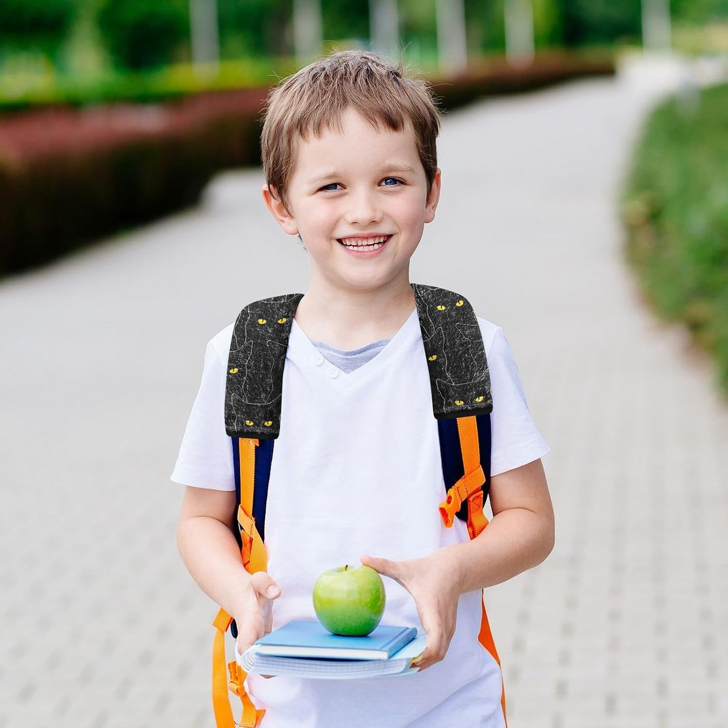 Black Cats at Night Soft Seatbelt Cover, Padded with Cotton, Shoulder Pads for Backpacks, Infant Car Seat Strap Covers image number 1