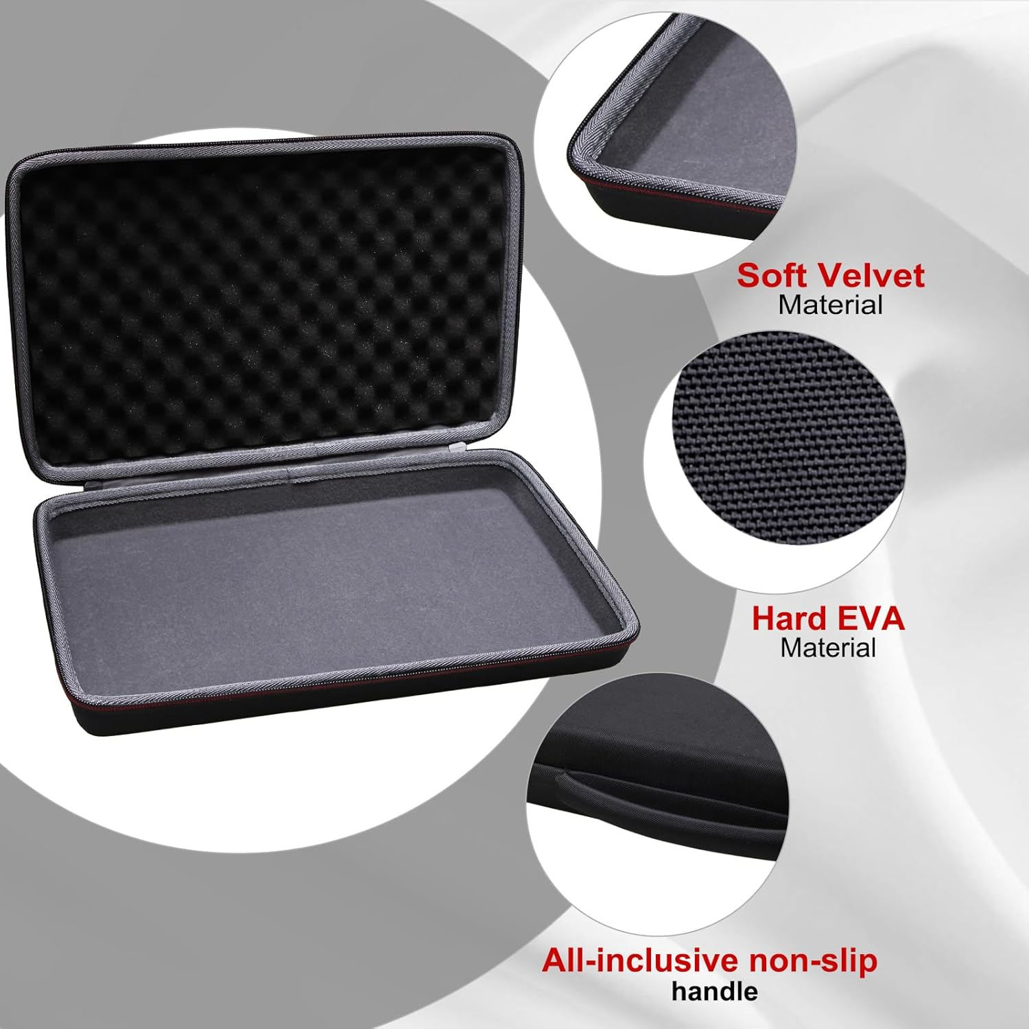 LTGEM EVA Storage Case for Numark Party Mix II or Numark Party Mix - DJ Controller or Native Instruments Maschine Mikro Mk3 Drum Controller (Outer Black+Inner Grey) image number 1