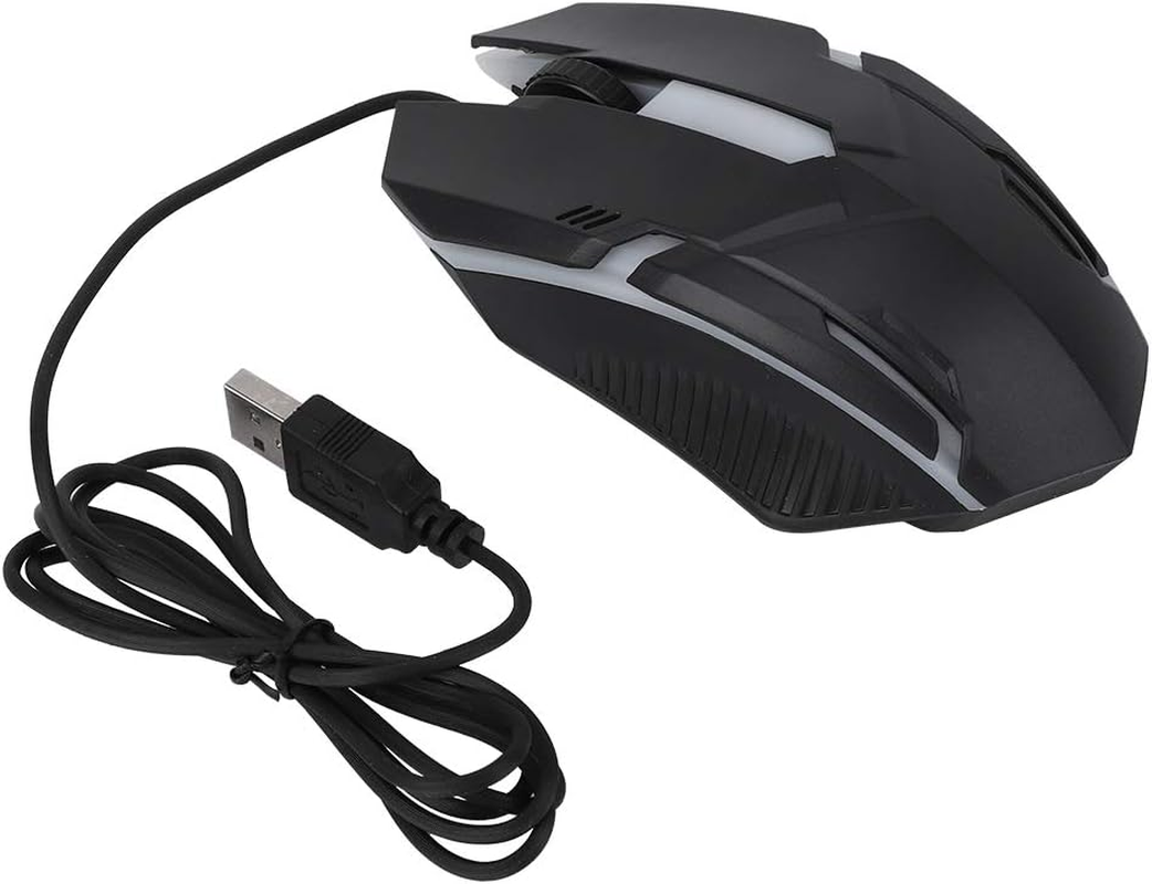 MS11 Wired Mouse 1600DPI RGB Backlit Ergonomic Gaming Mouse for Notebook, PC, Laptop, Computer - 2 Buttons +1 Wheel image number 2