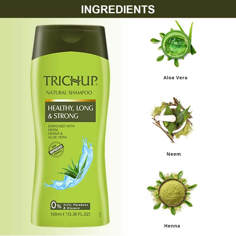 Pack of 2 - Trichup Herbal Shampoo - Healthy, Long & Strong - 100Ml image number 3