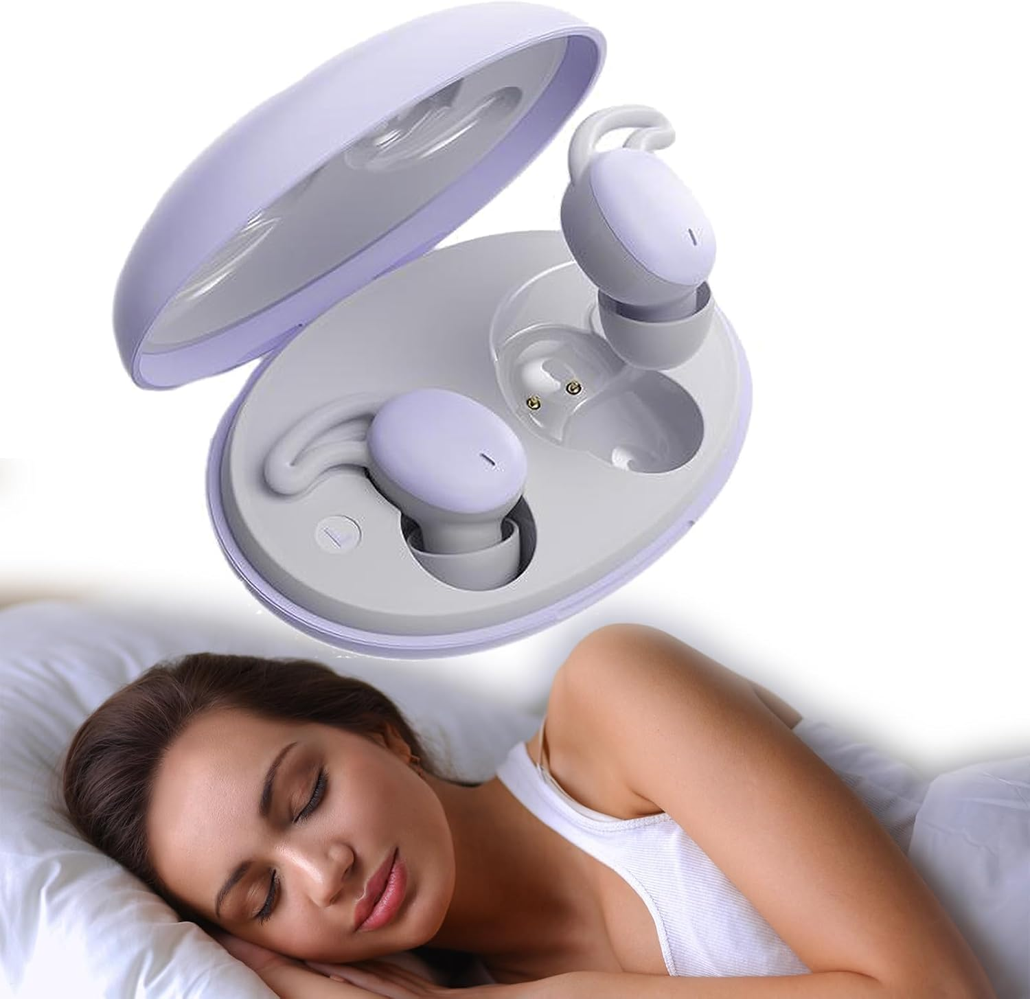 Xmenha Mini Wireless Bluetooth Headphones In-Ear Invisible Smallest Sleep Bluetooth Earphones for Small Ears Side Sleepers Noise Cancelling Headphones Sleep Earbuds Headset for Sleeping image number 6