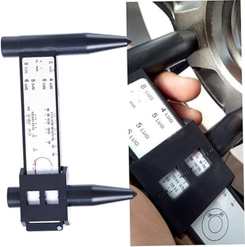 Shuoteng Car Wheel Rim Bolt Pattern Measuring Tool, 1Pc PCD Gauge Ruler Rim Car Wheel Bolt Pattern Measuring Gauge Tool, Car Pattern Sliding Measuring Tool PCD Ruler for 4 5 6 8 Lug image number 5