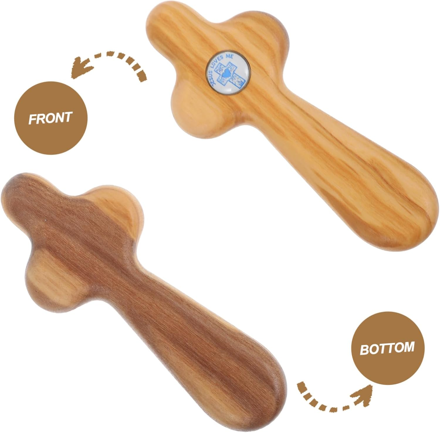 Jojofuny Artisan Crafted Catholic Confirmation Cross Handheld Religious for Baptism image number 2