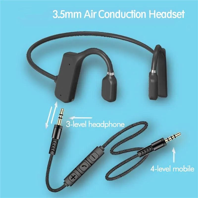 3.5Mm Wired Bone Conduction Earphones with Open Ear Microphone Compatible with Mobile Phones, Computers, and Tablets image number 6