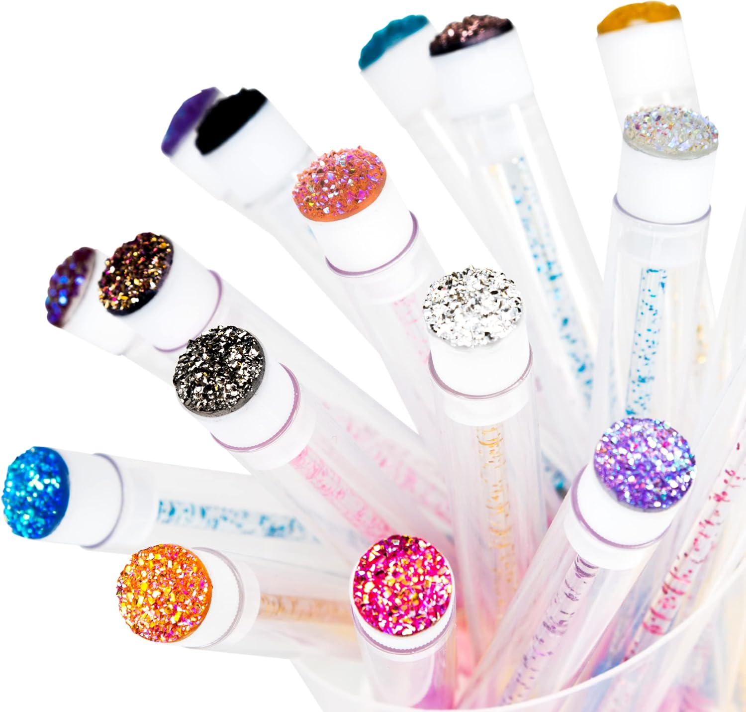 20-Piece Mixed Color Disposable Diamond Mascara Wands - Sanitary Tube Spoolies - Makeup & Eyebrow Applicator Kit image number 4