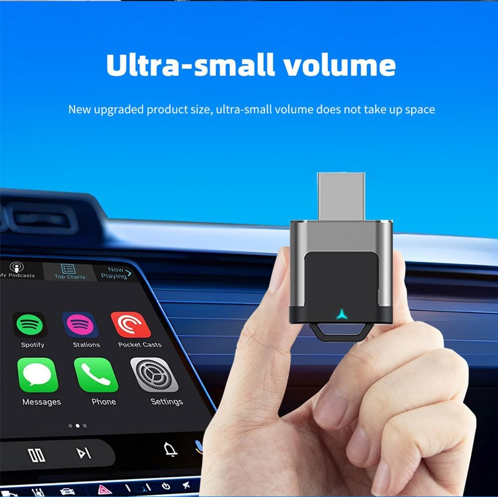 Wireless Carplay and Android Auto Adapter, 2-In-1 Mini Plug & Play Dongle, 5Ghz Wifi, Bluetooth, USB Powered, Compatible with Iphone 8+ Android 10+ Cars 2016+ image number 1